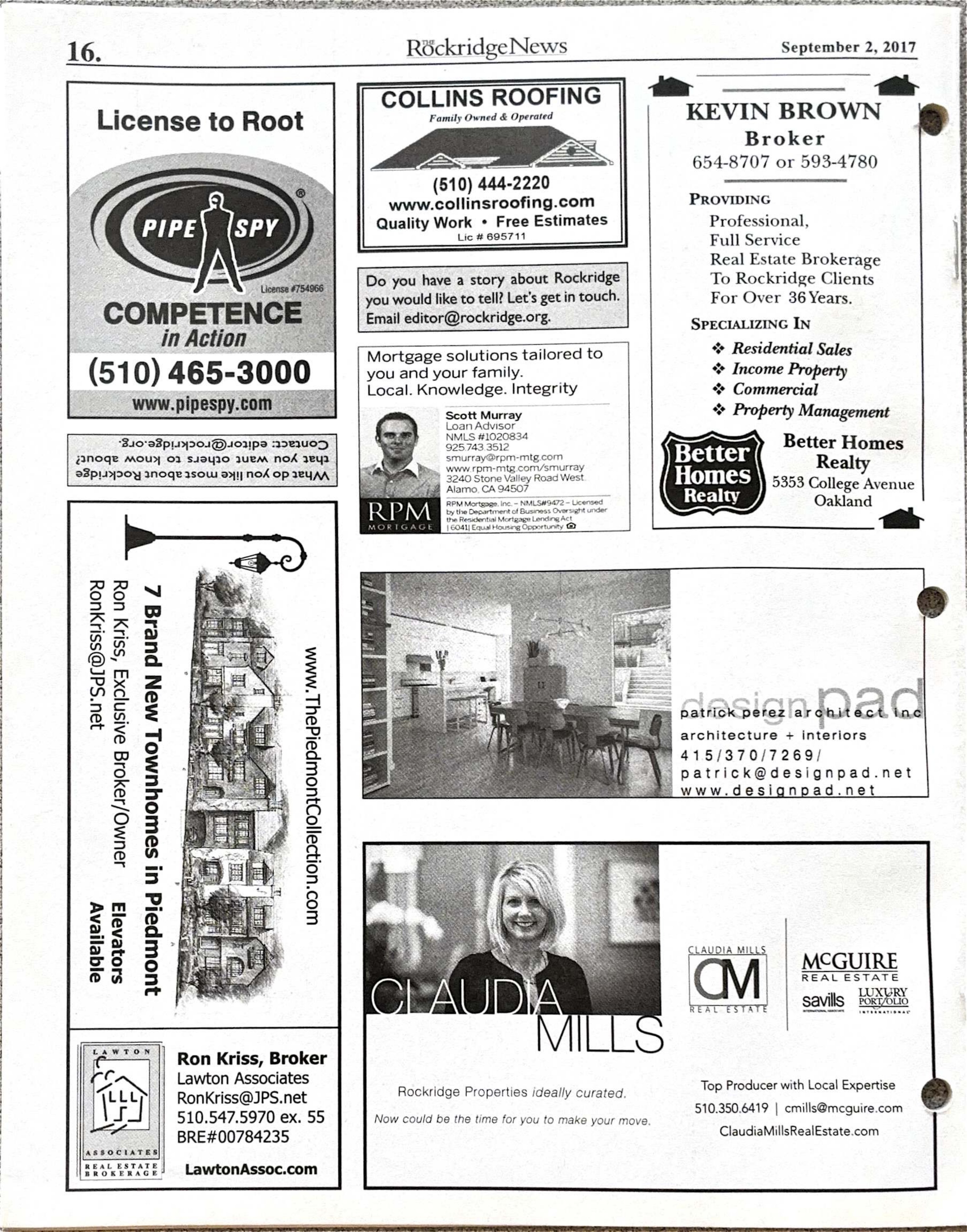 Click to zoom in The Rockridge News, September 2017, page 16
