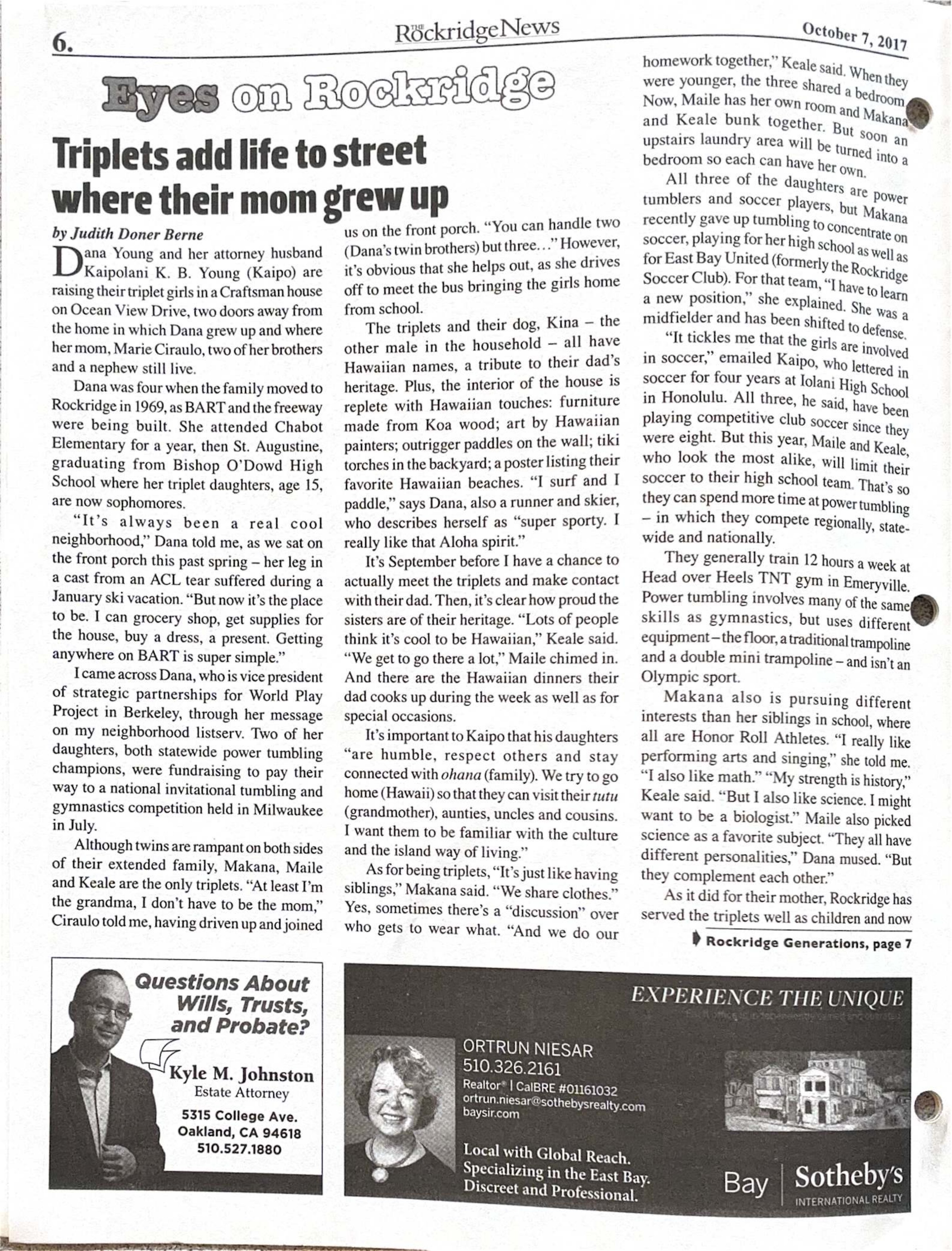 Click to zoom in The Rockridge News, October 2017, page 6