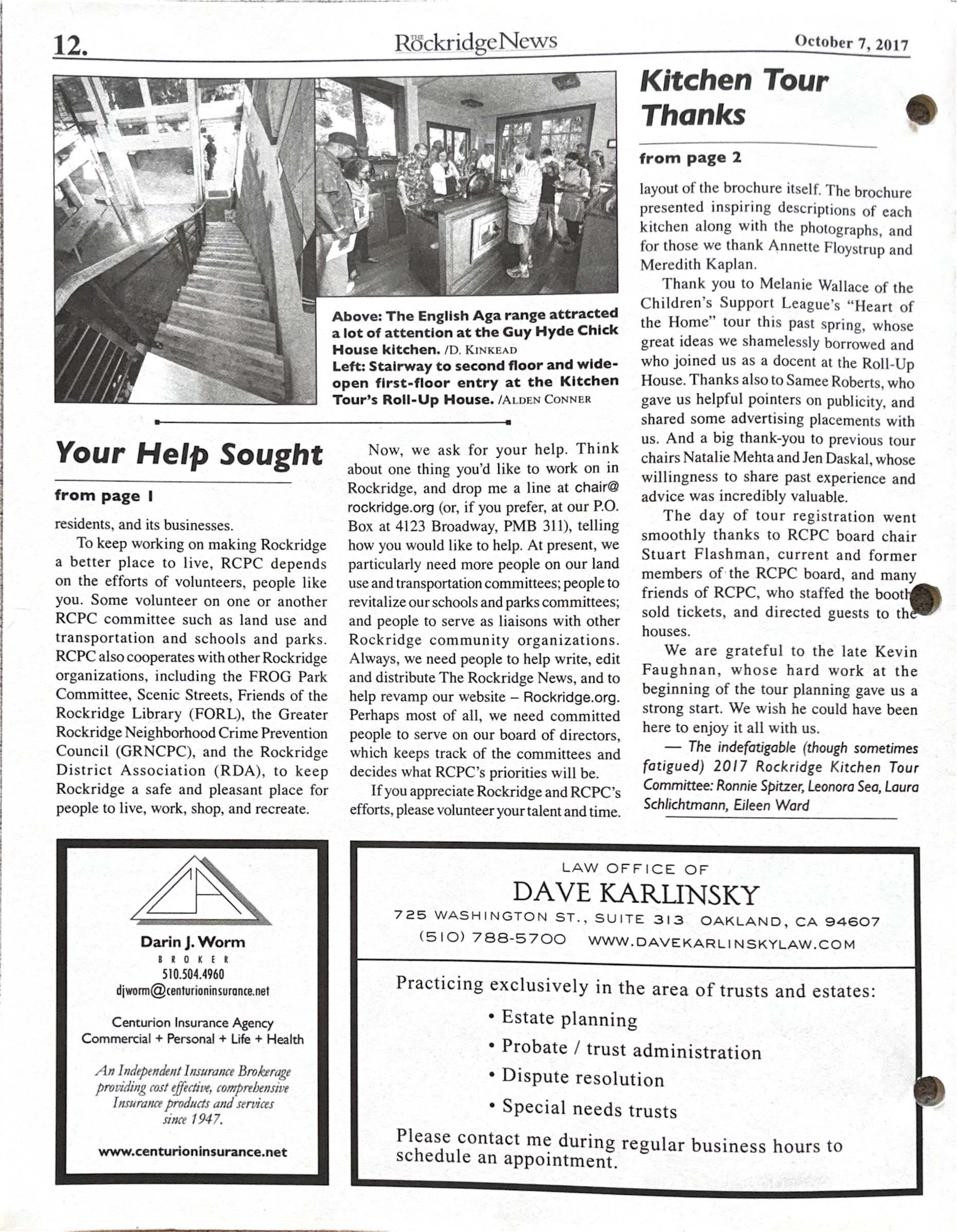 The Rockridge News, October 2017, page 12