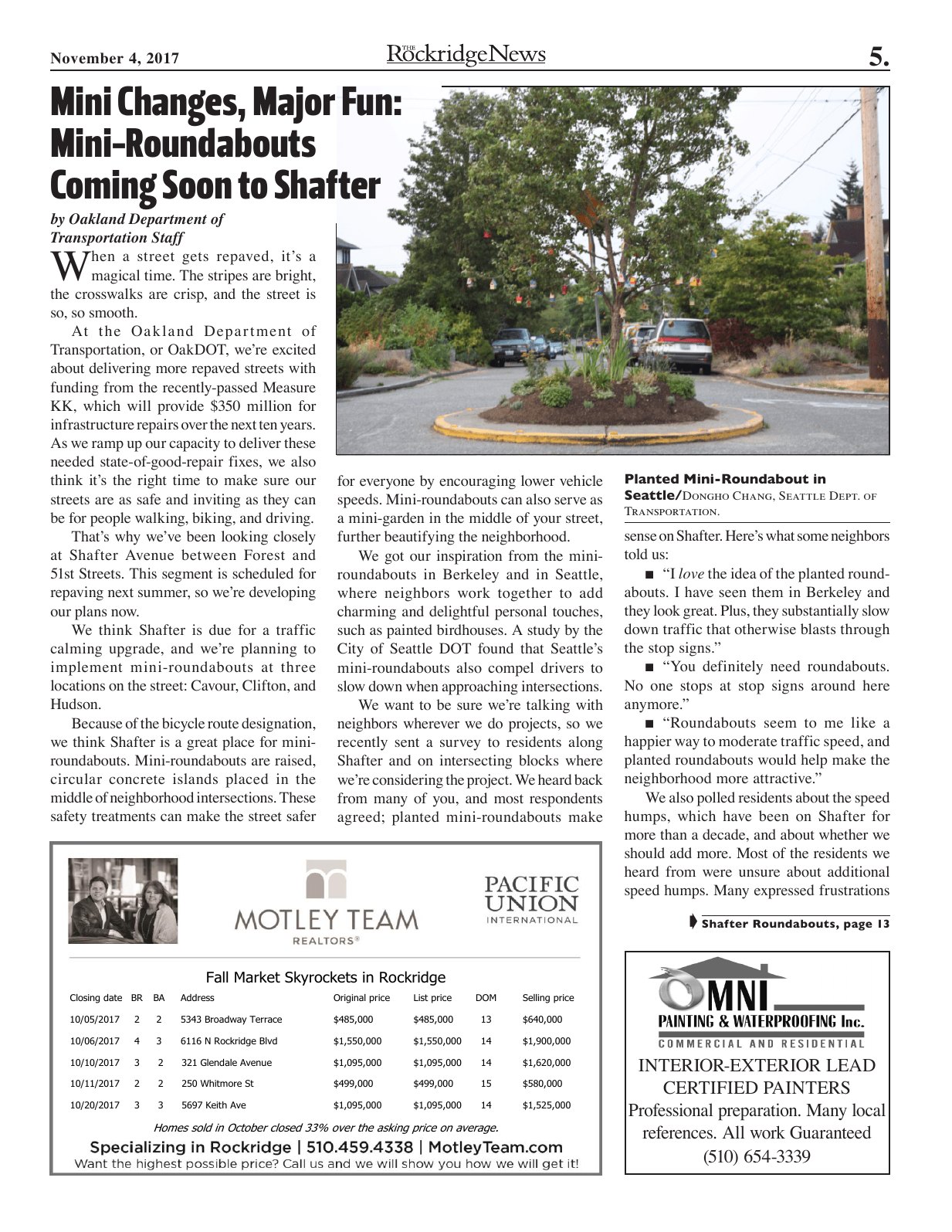 Click to zoom in The Rockridge News, November 2017, page 5