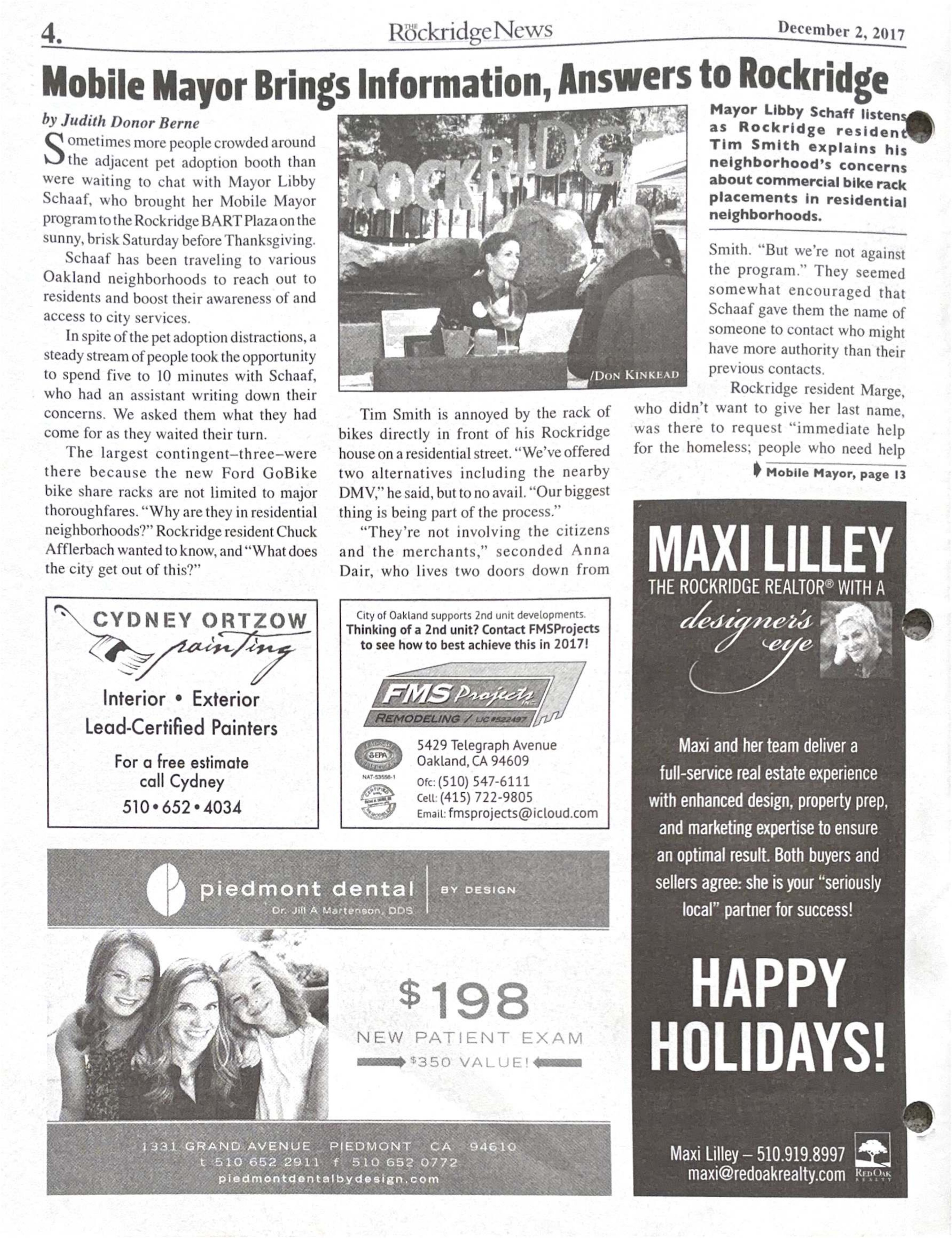 Click to zoom in The Rockridge News, December 2017, page 4