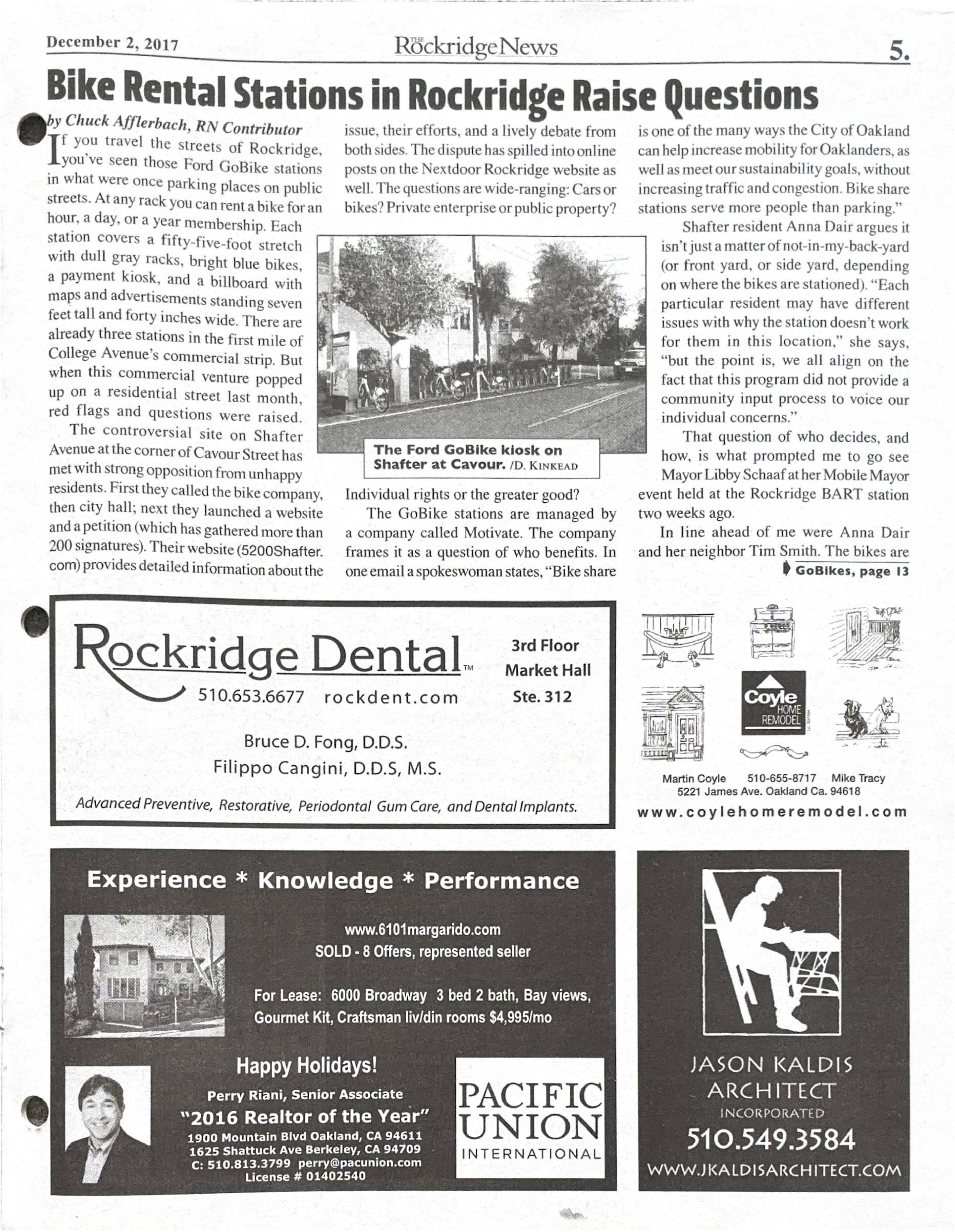 Click to zoom in The Rockridge News, December 2017, page 5