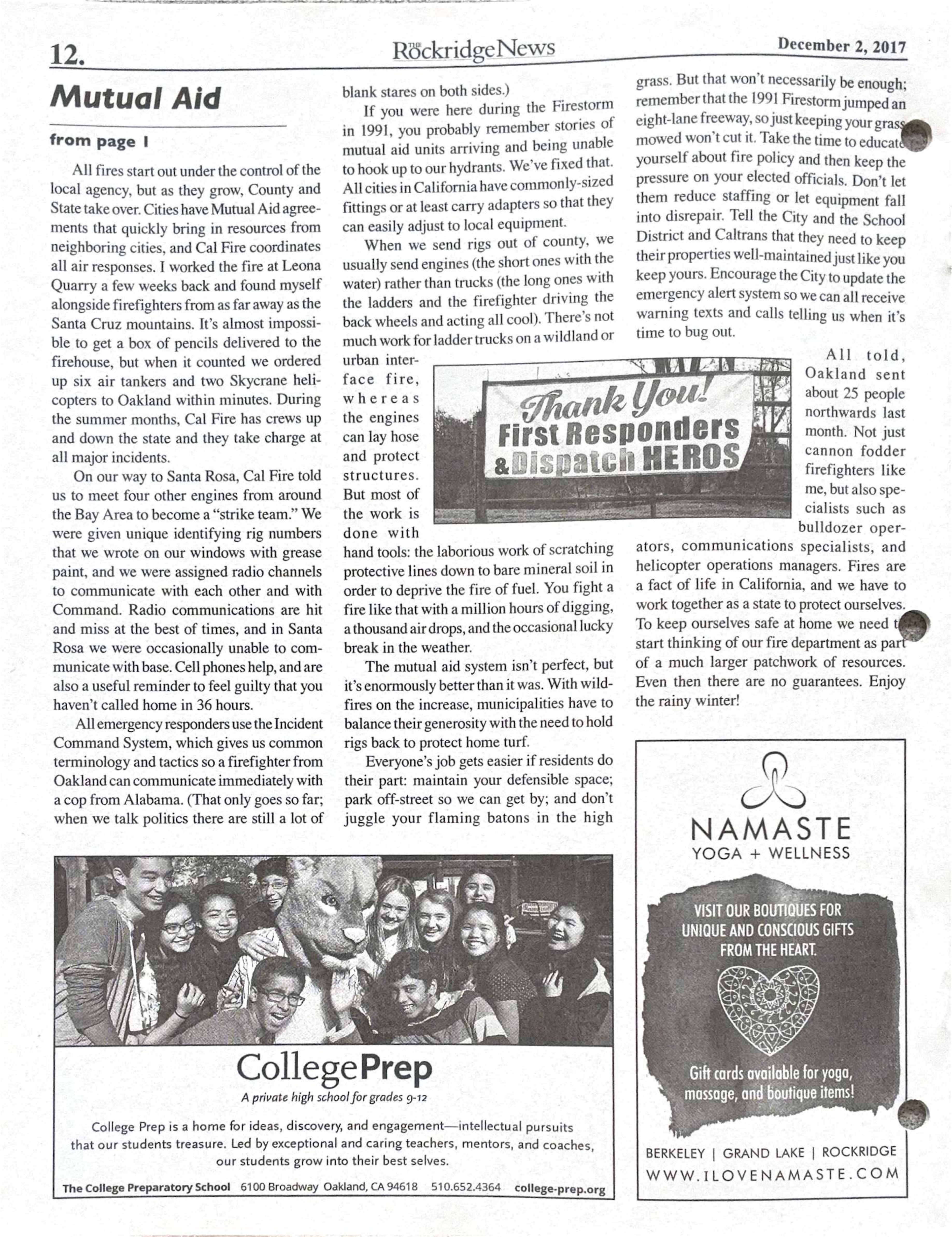 Click to zoom in The Rockridge News, December 2017, page 12