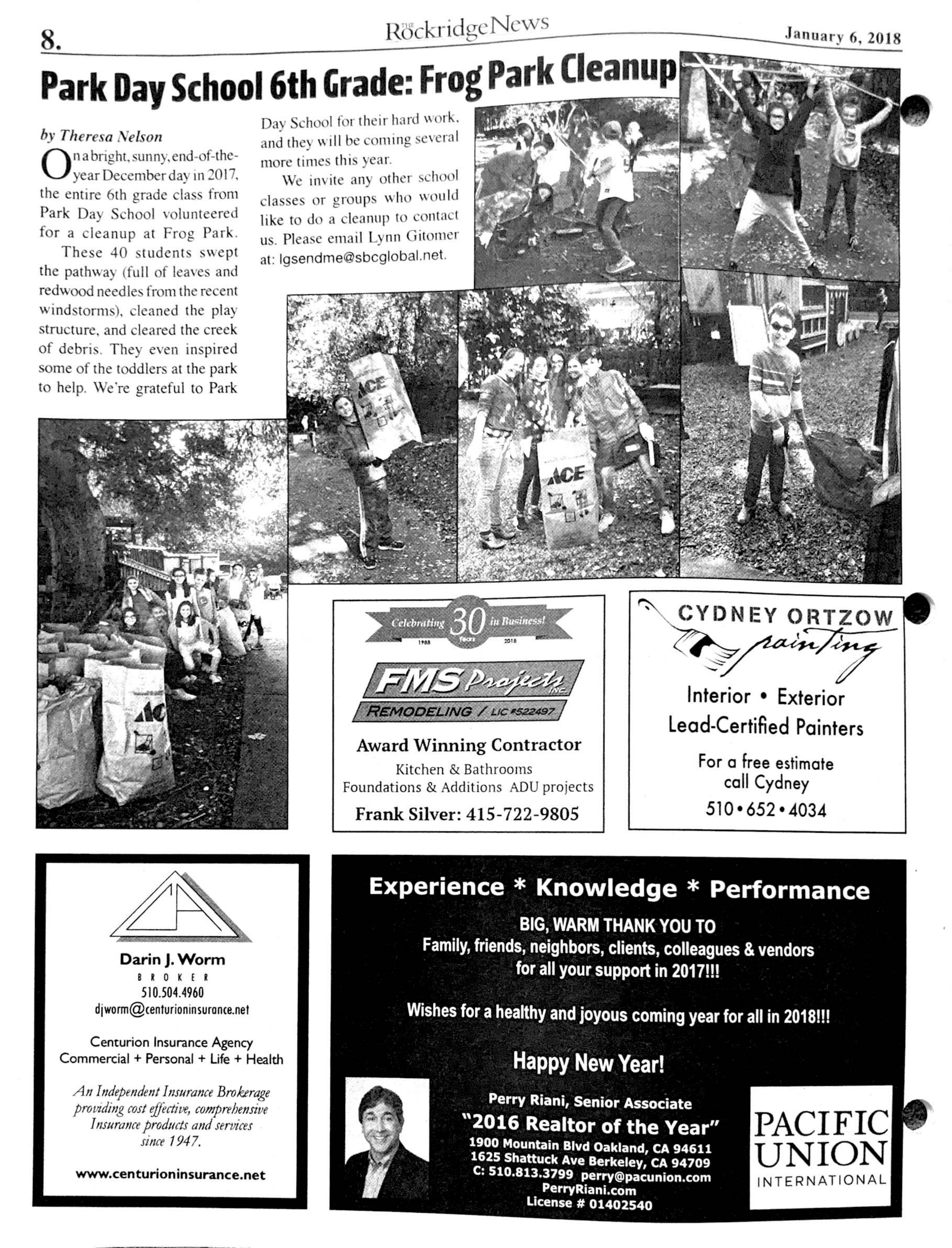 Click to zoom in The Rockridge News, January 2018, page 8
