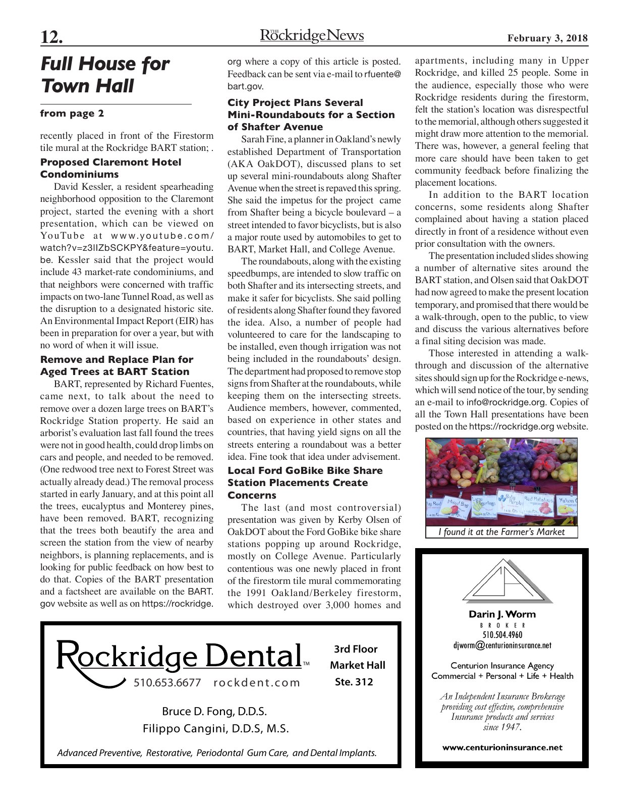 Click to zoom in The Rockridge News, February 2018, page 12