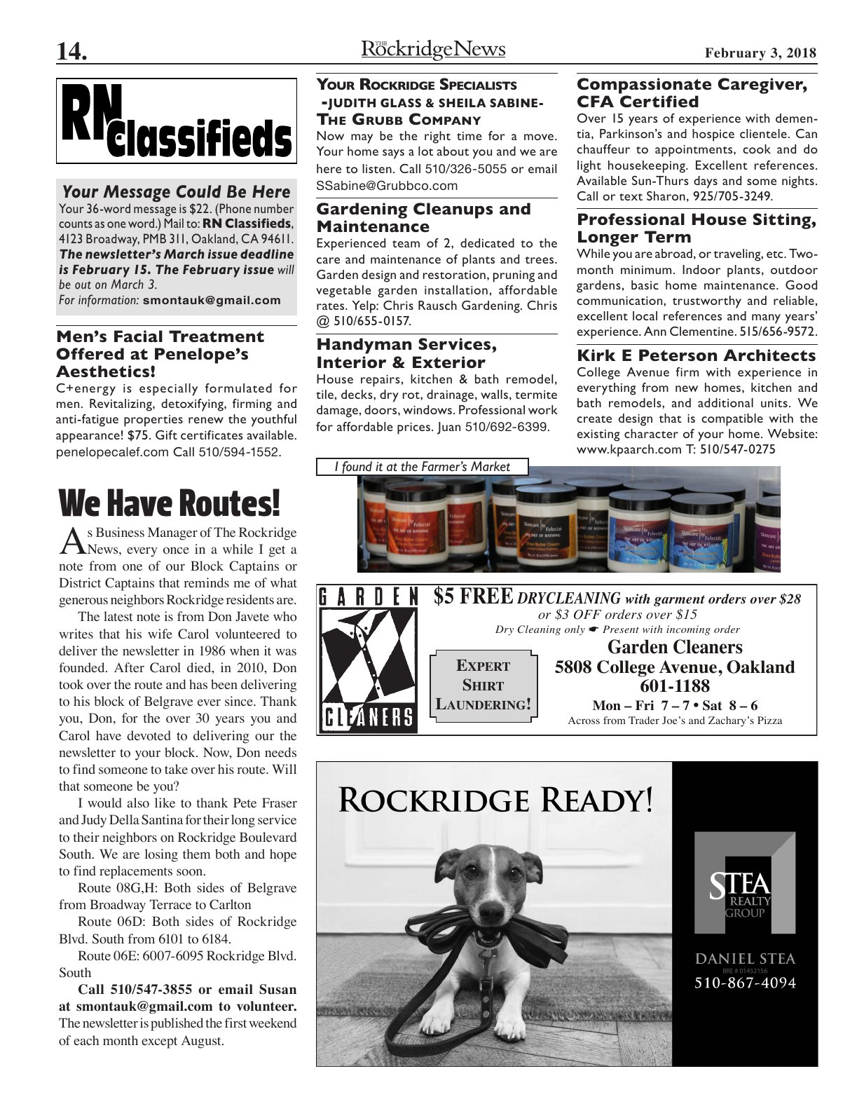 Click to zoom in The Rockridge News, February 2018, page 14