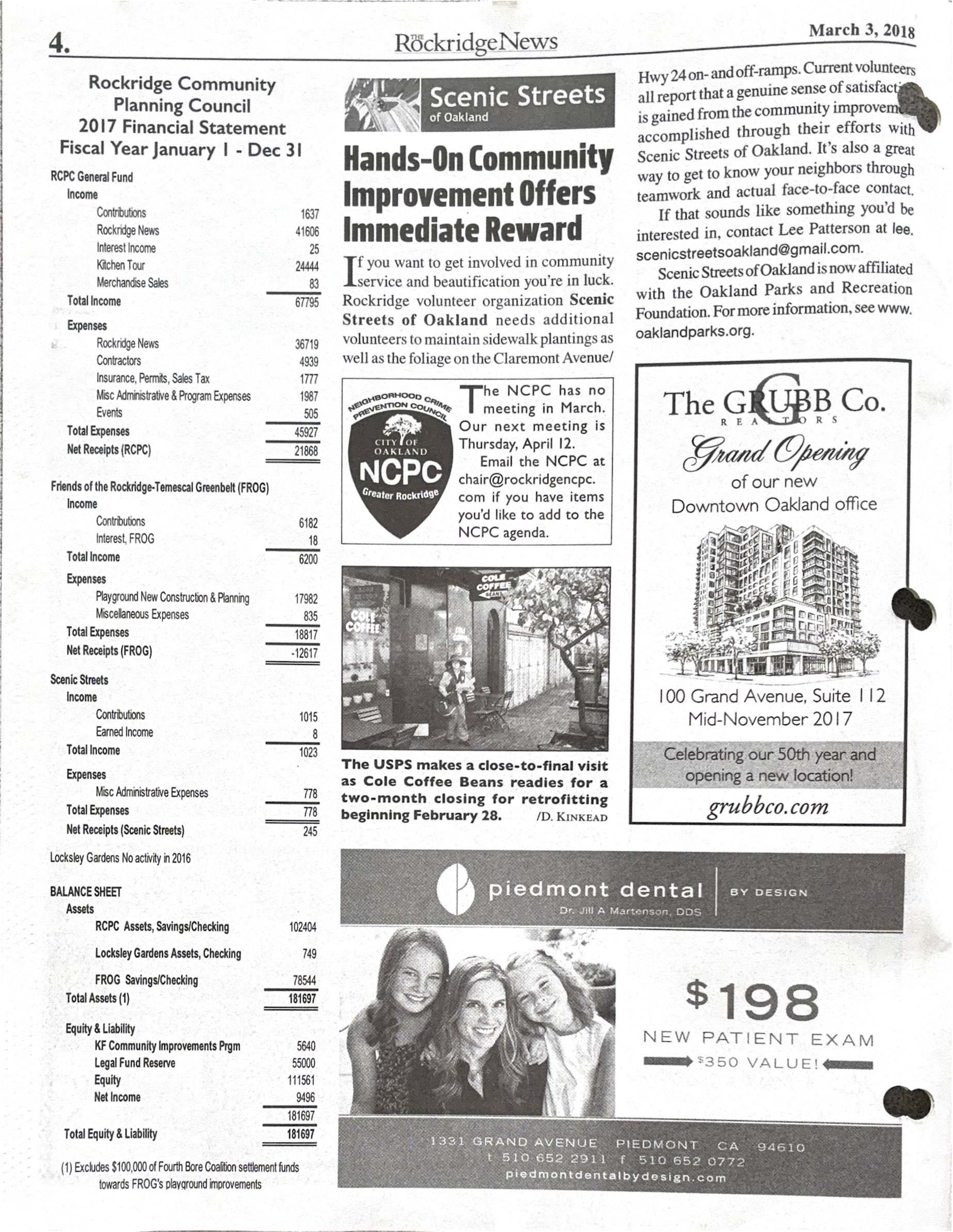 Click to zoom in The Rockridge News, March 2018, page 4