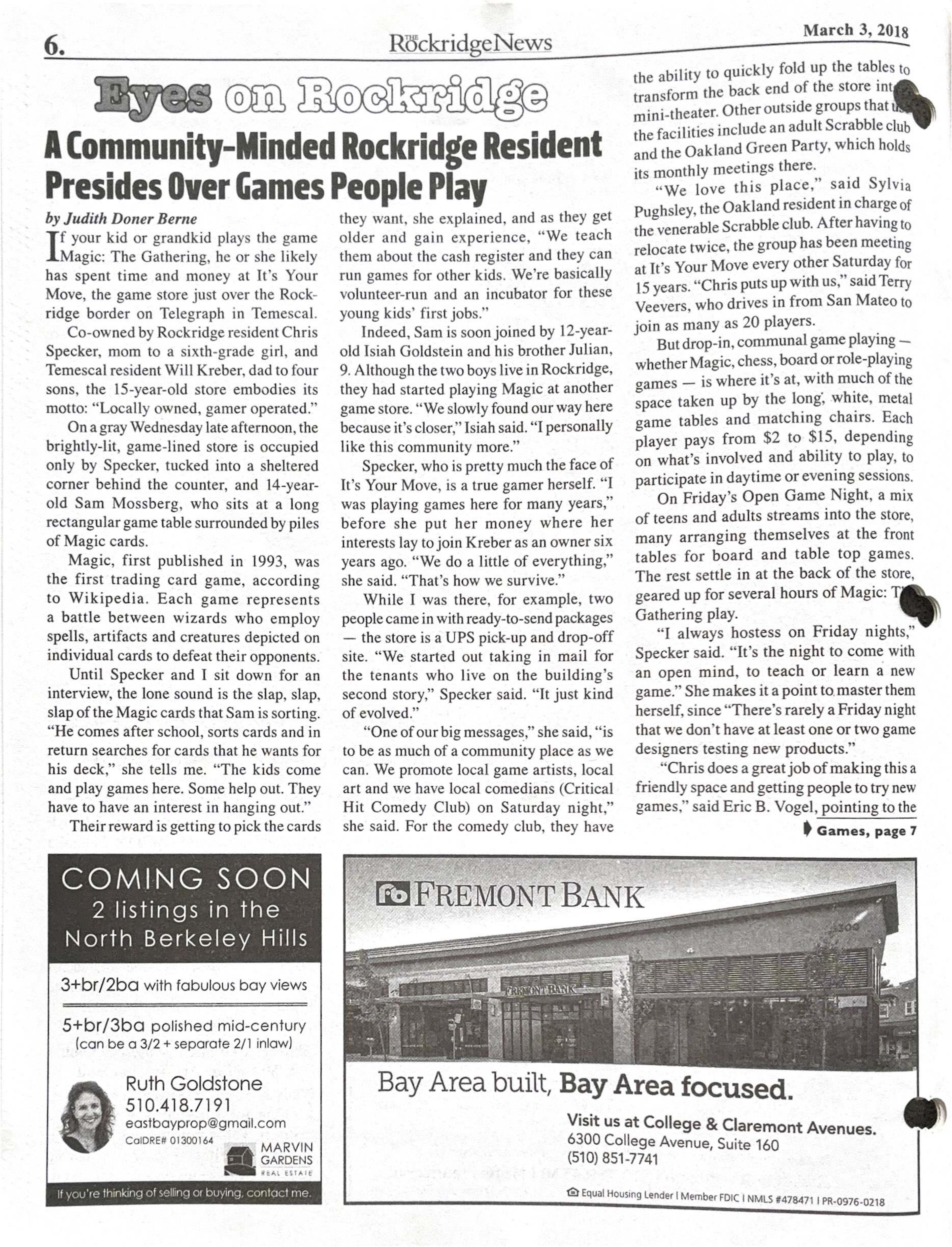 The Rockridge News, March 2018, page 6