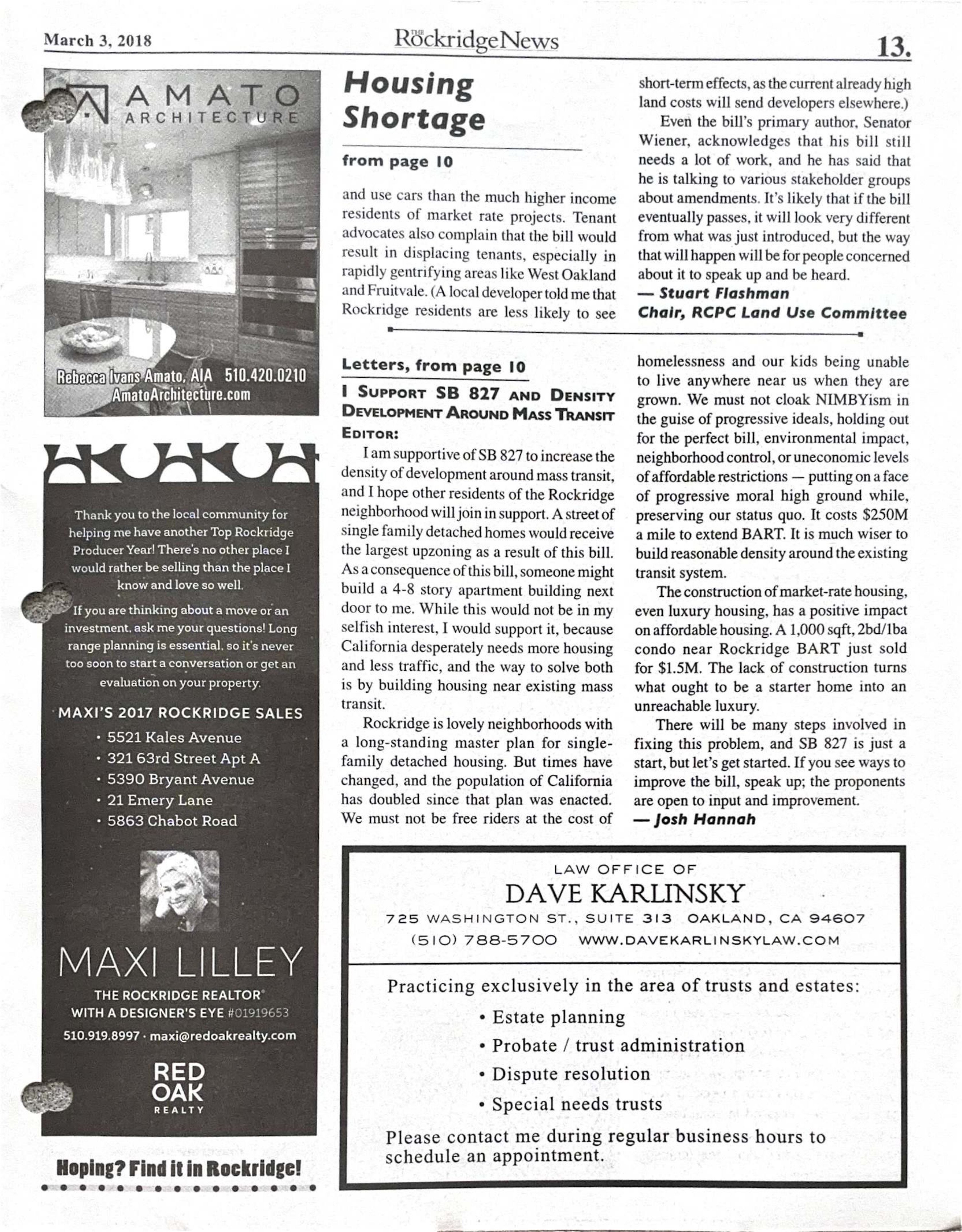 Click to zoom in The Rockridge News, March 2018, page 13