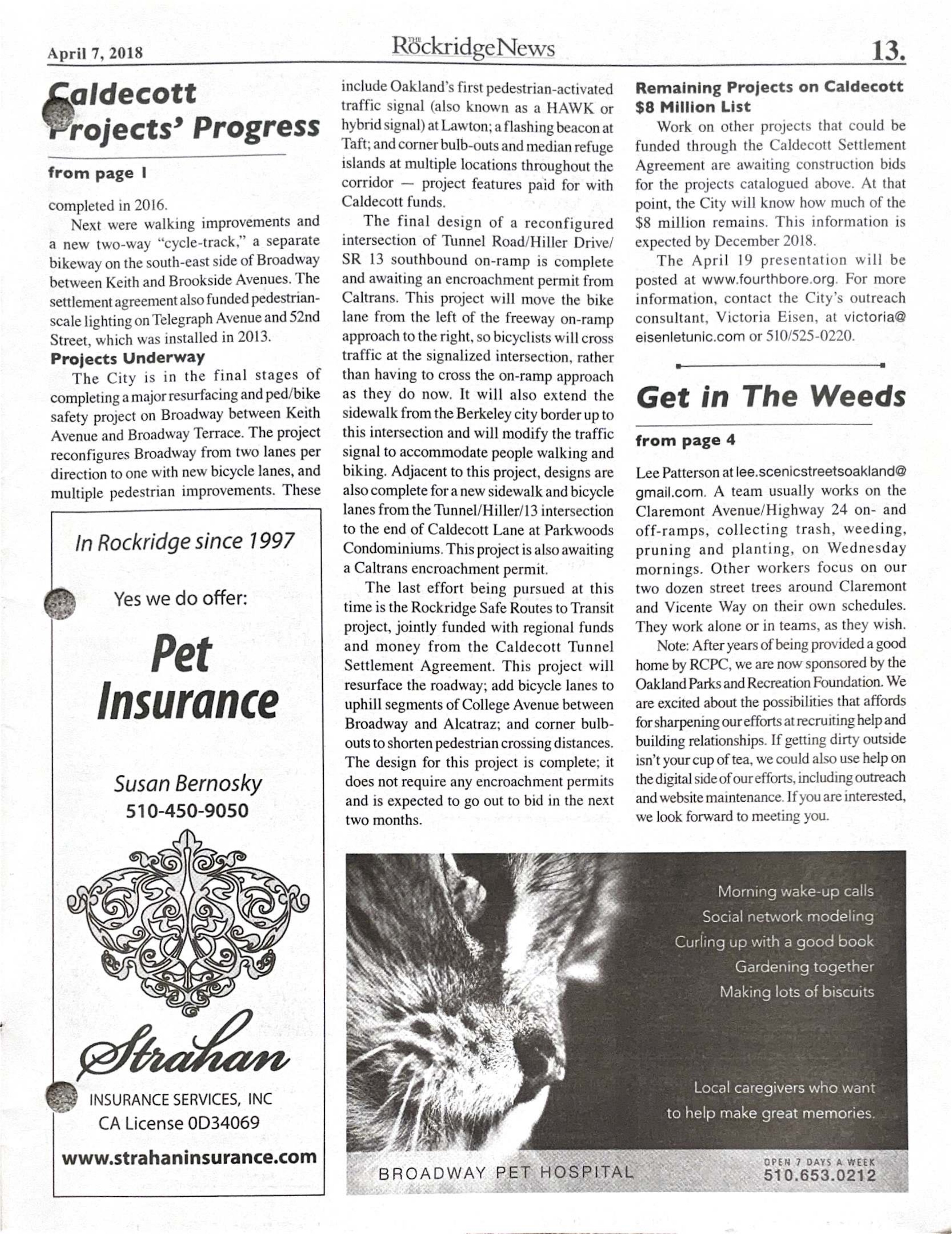 Click to zoom in The Rockridge News, April 2018, page 13