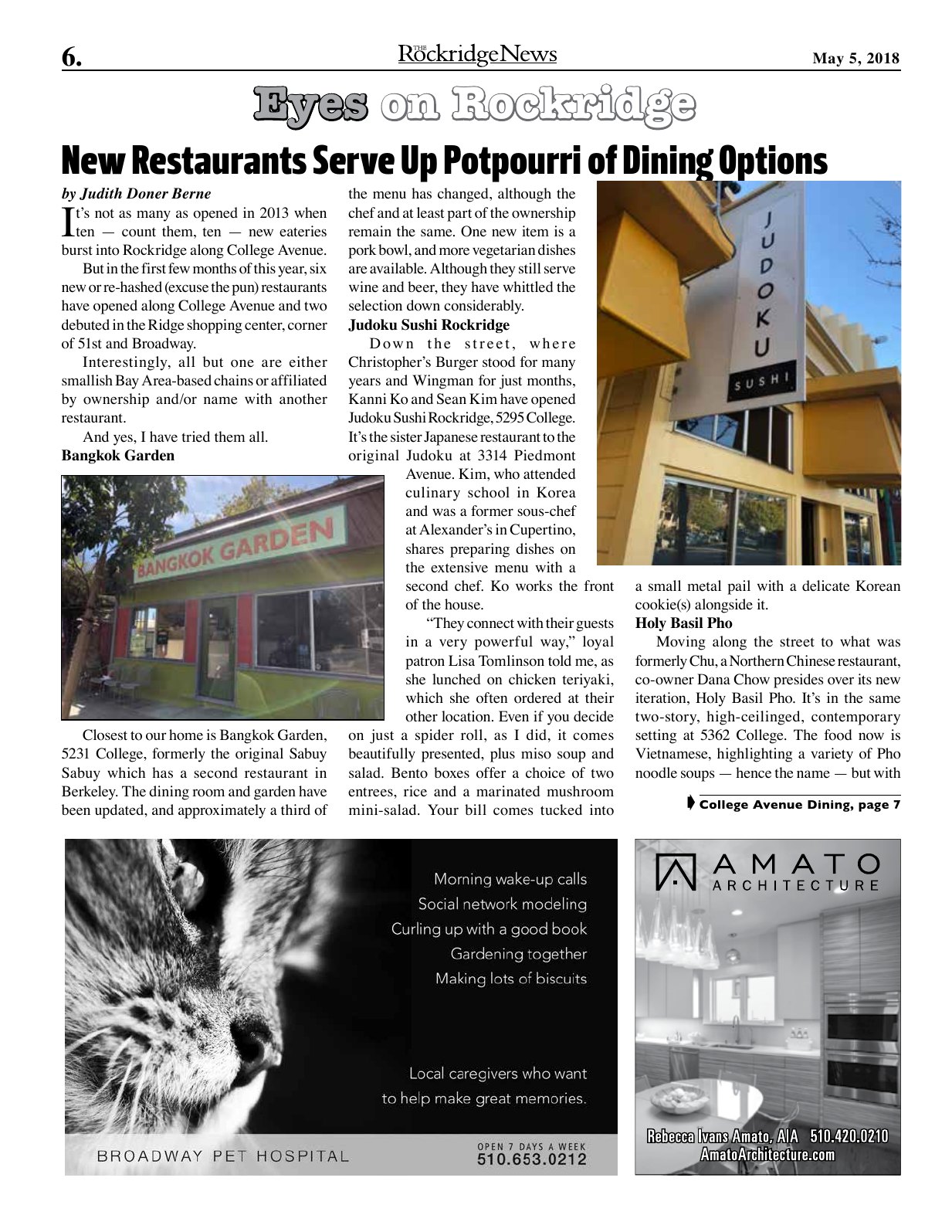 The Rockridge News, May 2018, page 6