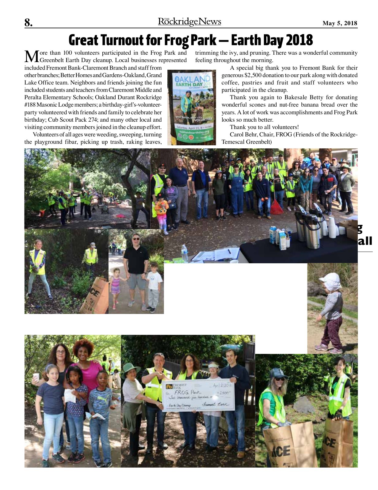 Click to zoom in The Rockridge News, May 2018, page 8