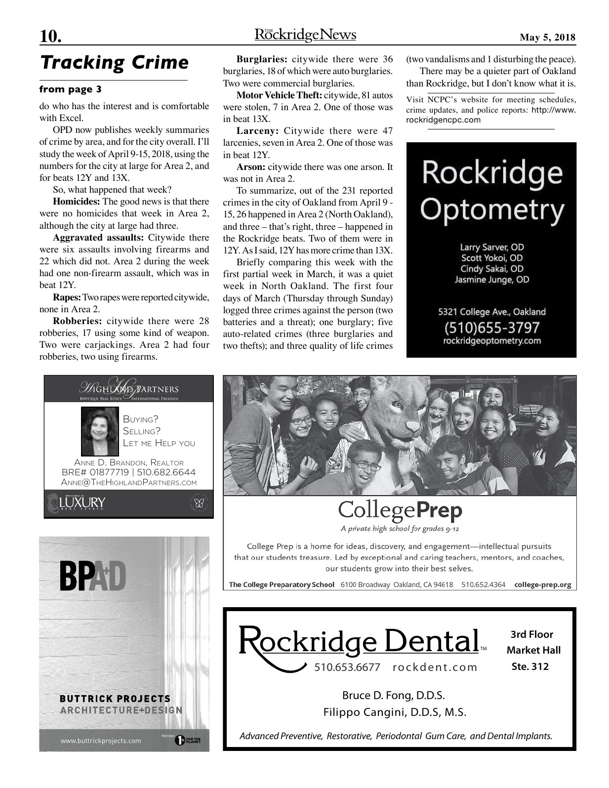 Click to zoom in The Rockridge News, May 2018, page 10