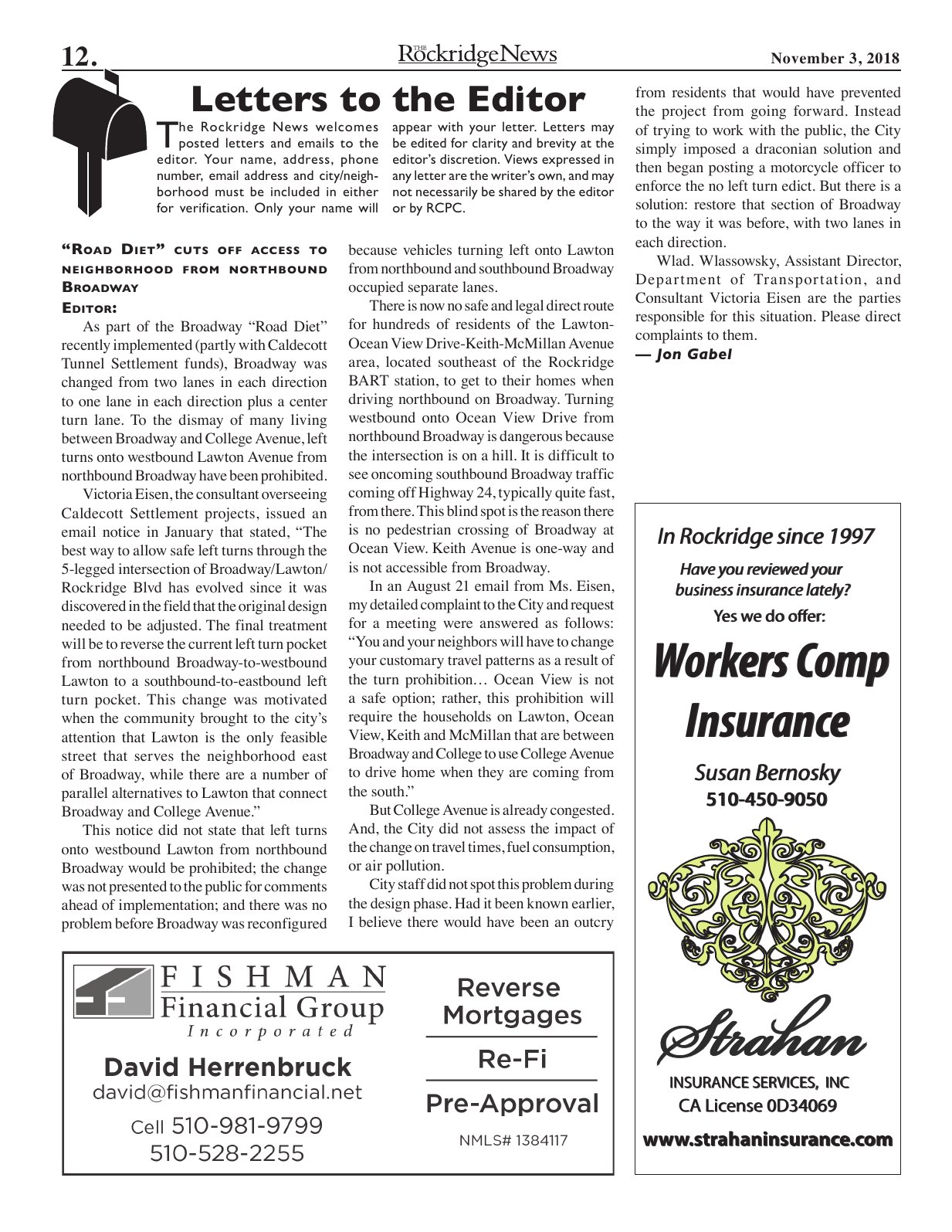 Click to zoom in The Rockridge News, November 2018, page 12