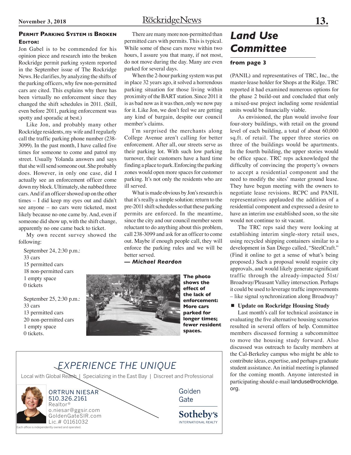 Click to zoom in The Rockridge News, November 2018, page 13