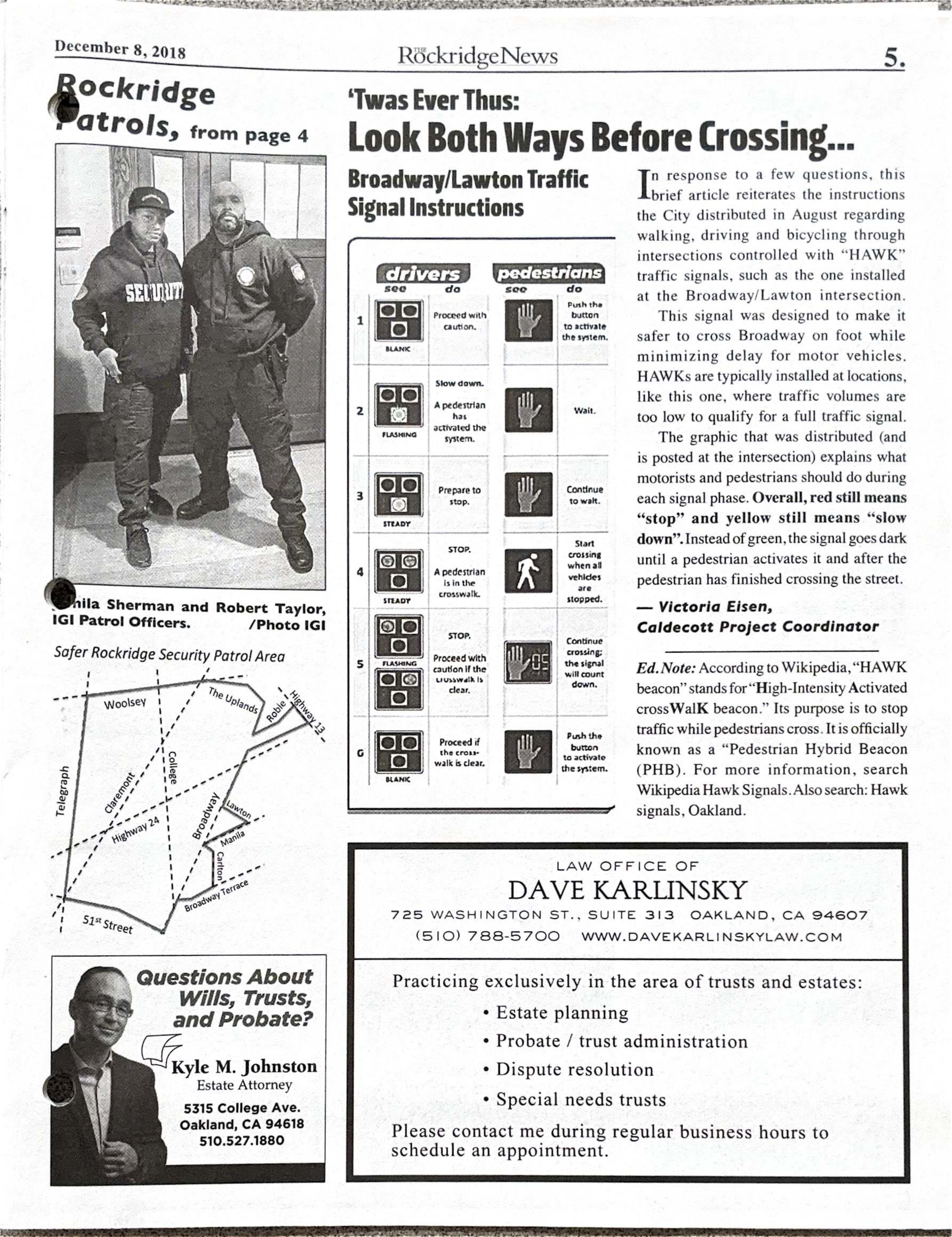 Click to zoom in The Rockridge News, December 2018, page 5