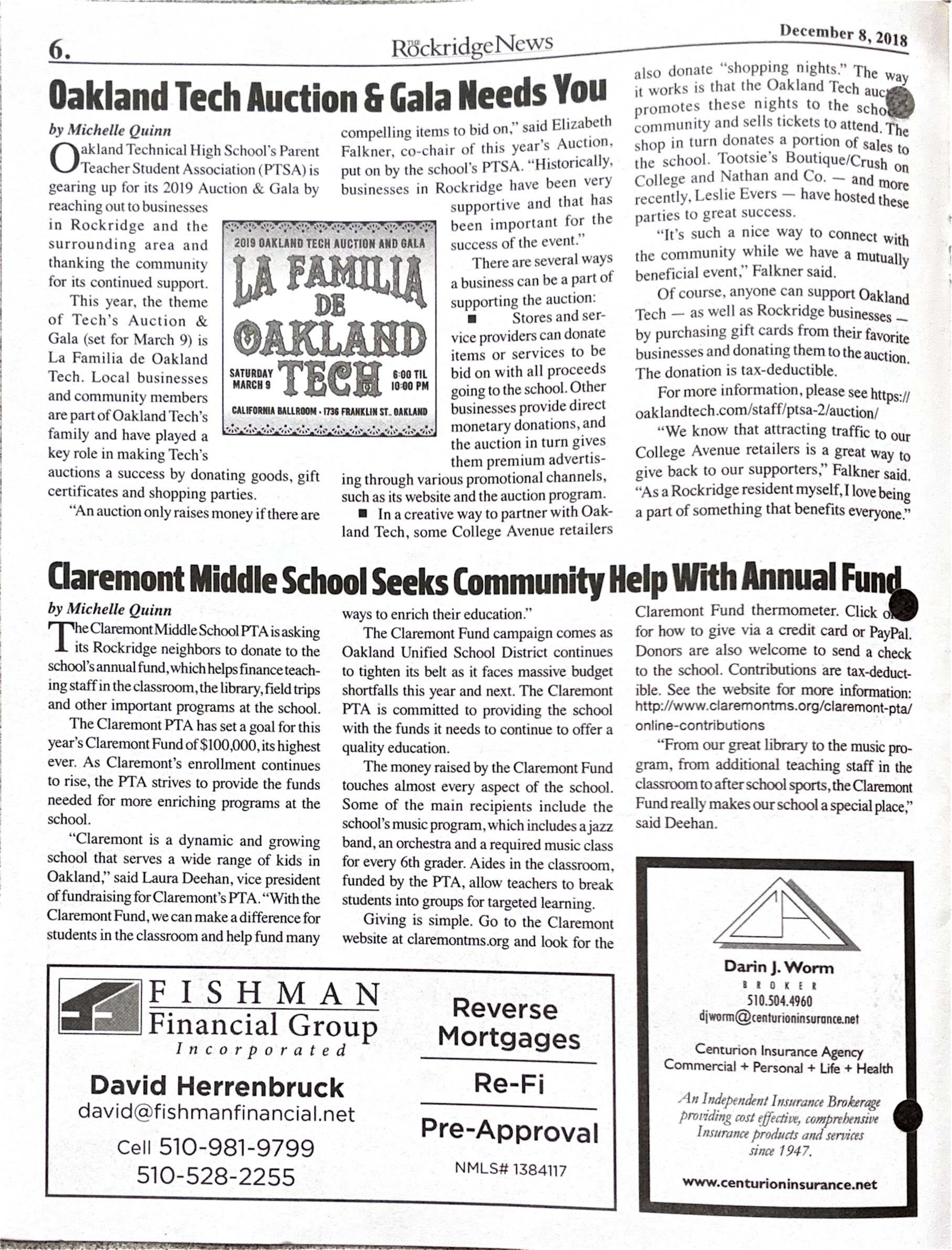 The Rockridge News, December 2018, page 6