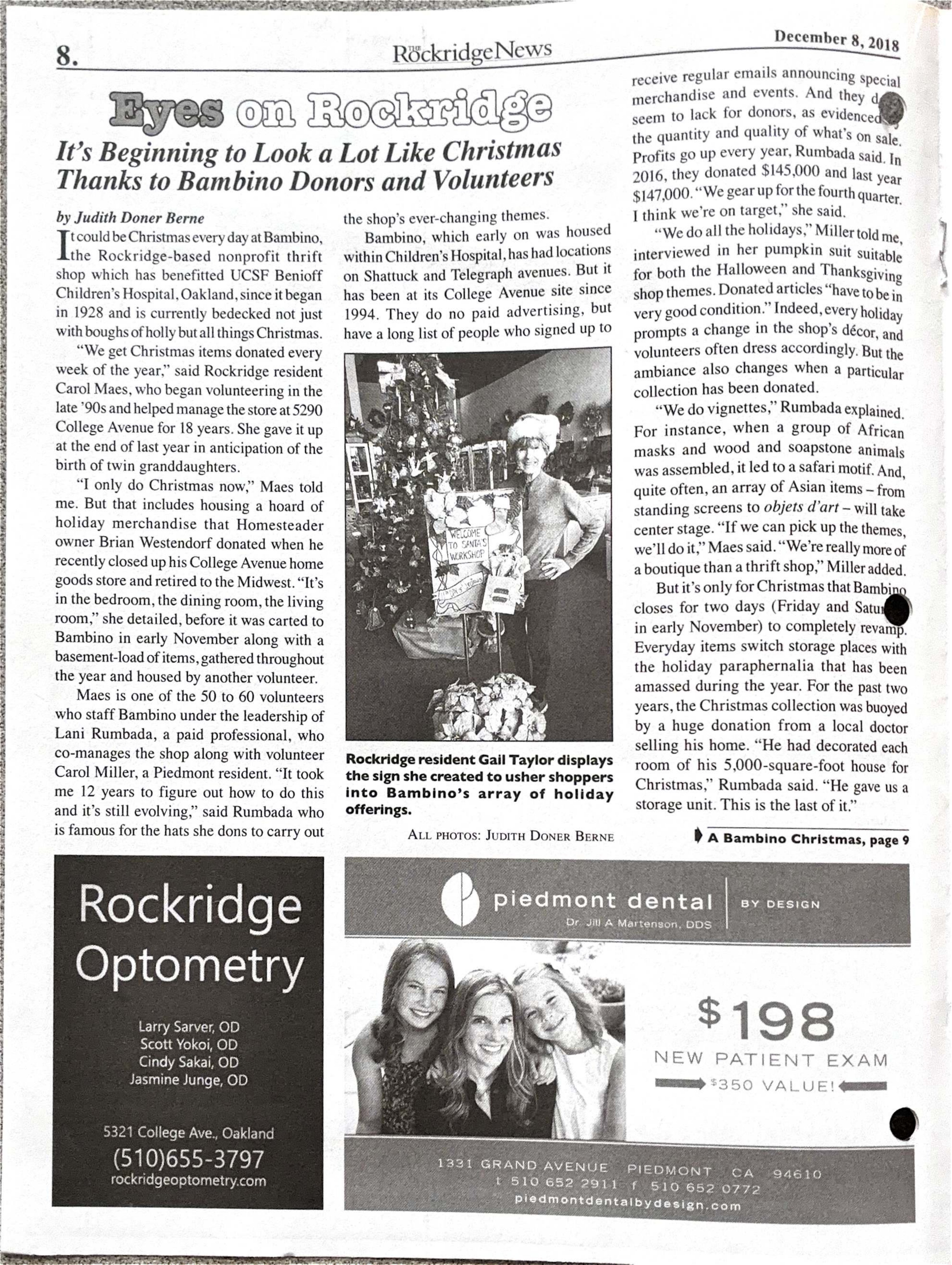 Click to zoom in The Rockridge News, December 2018, page 8