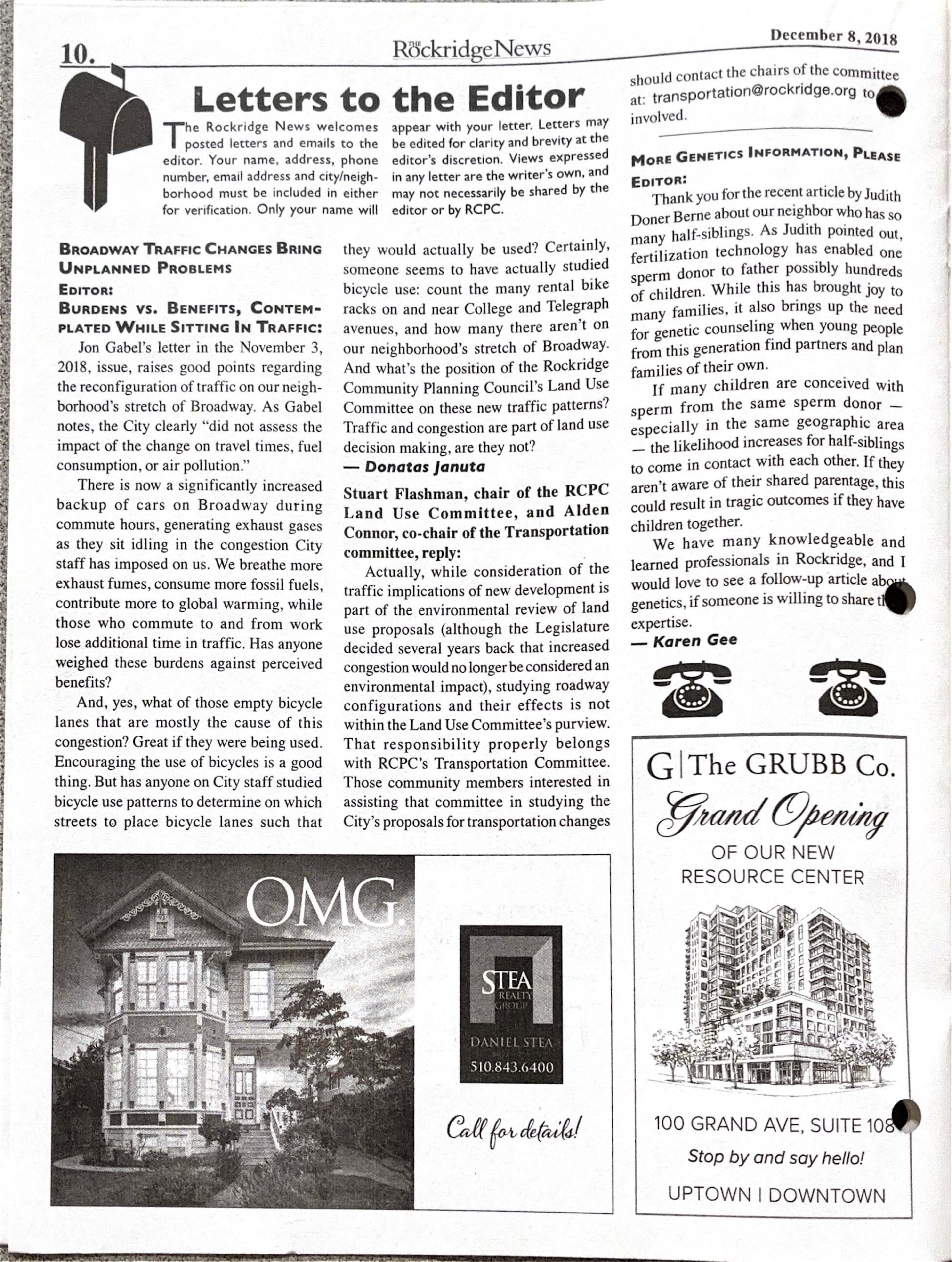 Click to zoom in The Rockridge News, December 2018, page 10