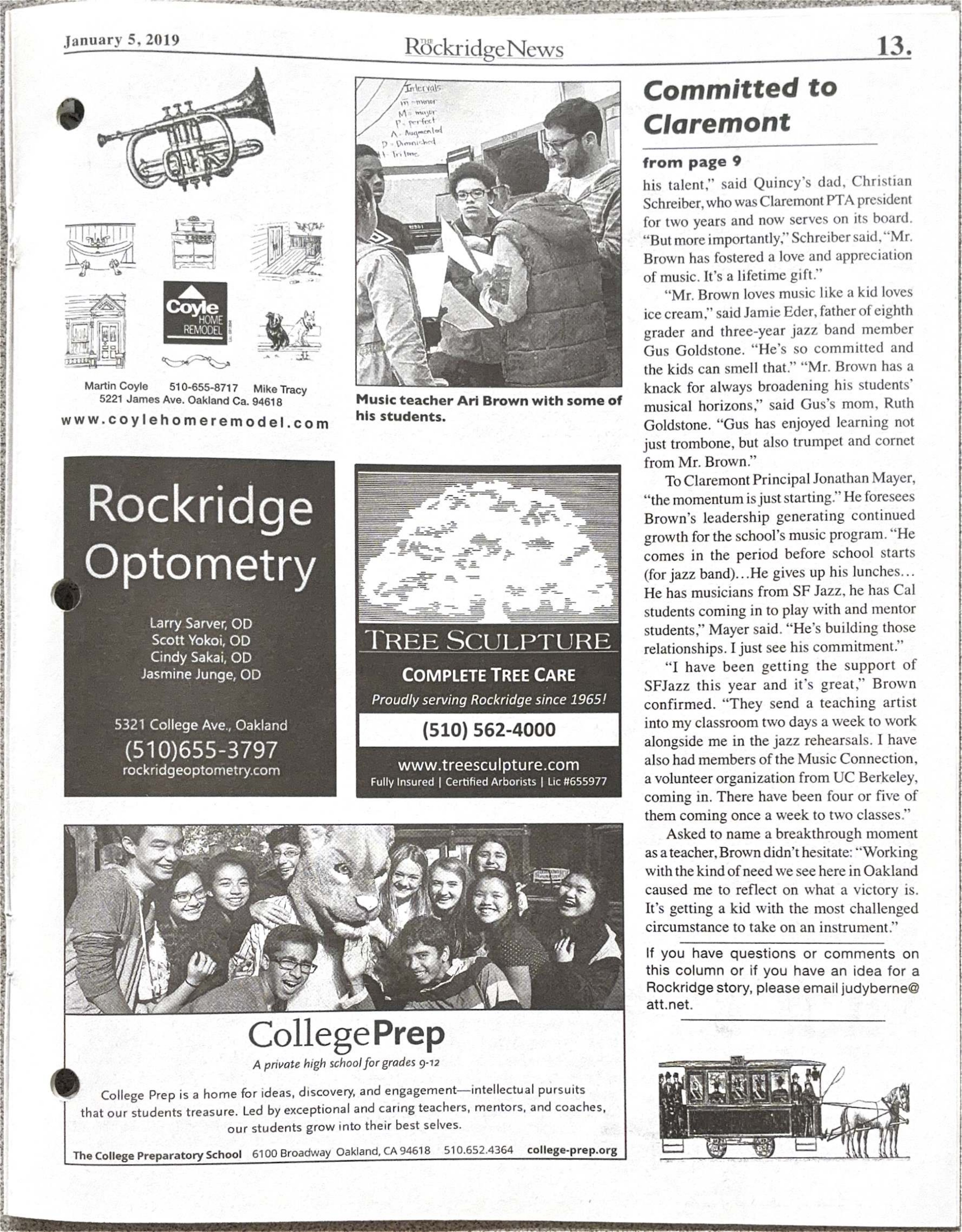 Click to zoom in The Rockridge News, January 2019, page 13