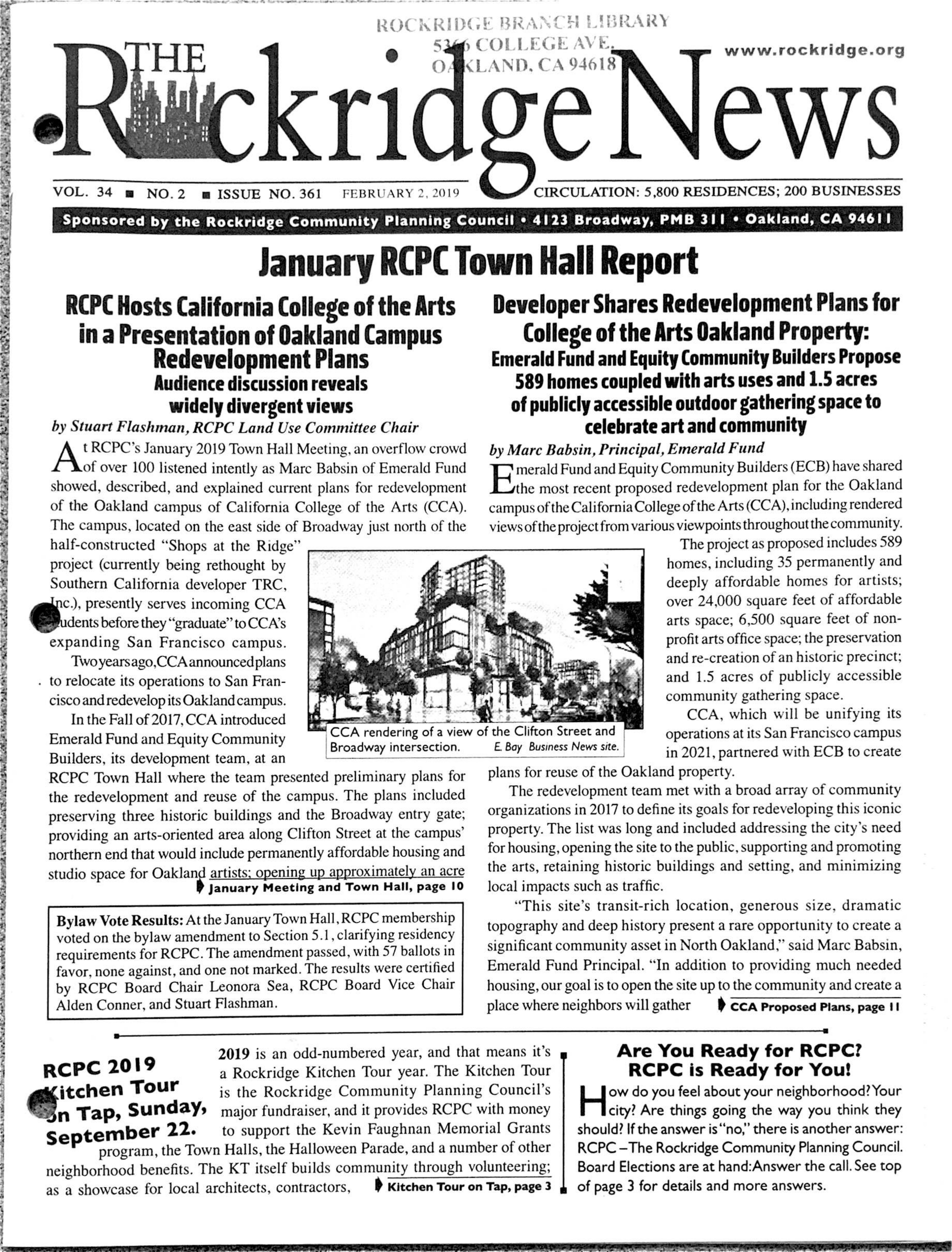 Click to zoom in The Rockridge News, February 2019, page 1