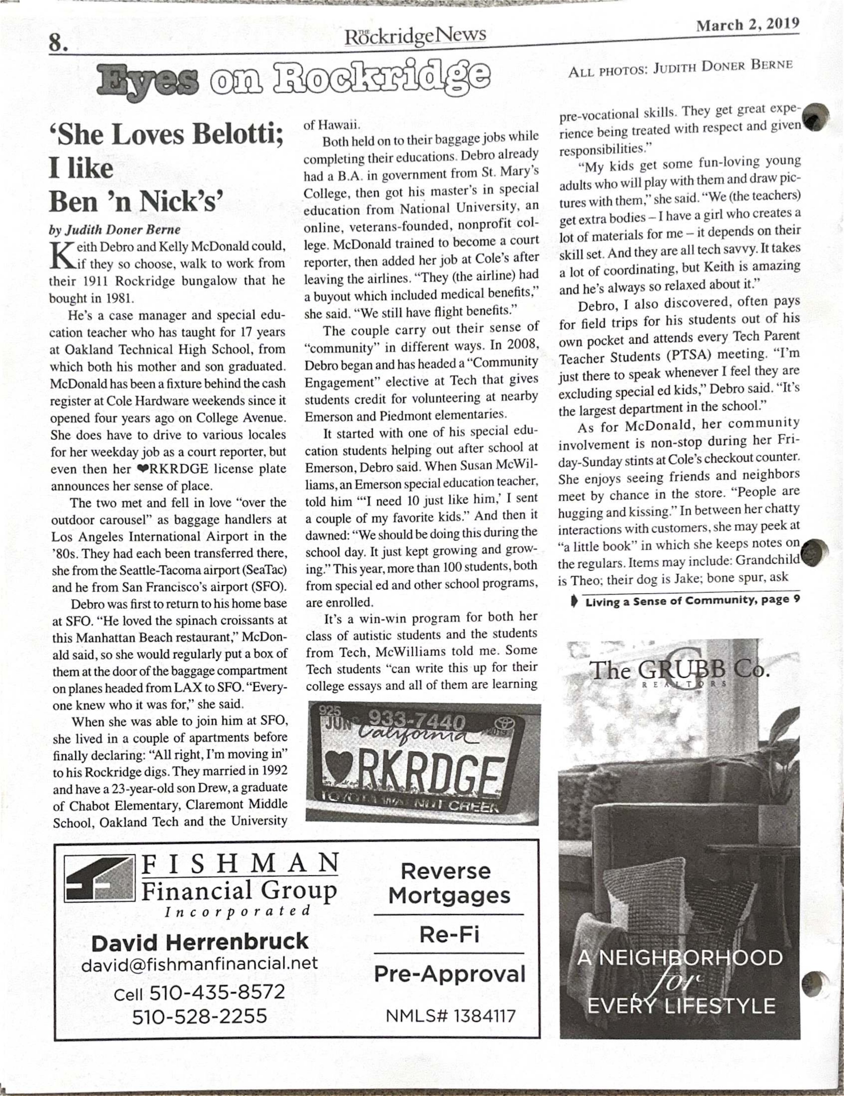 Click to zoom in The Rockridge News, March 2019, page 8
