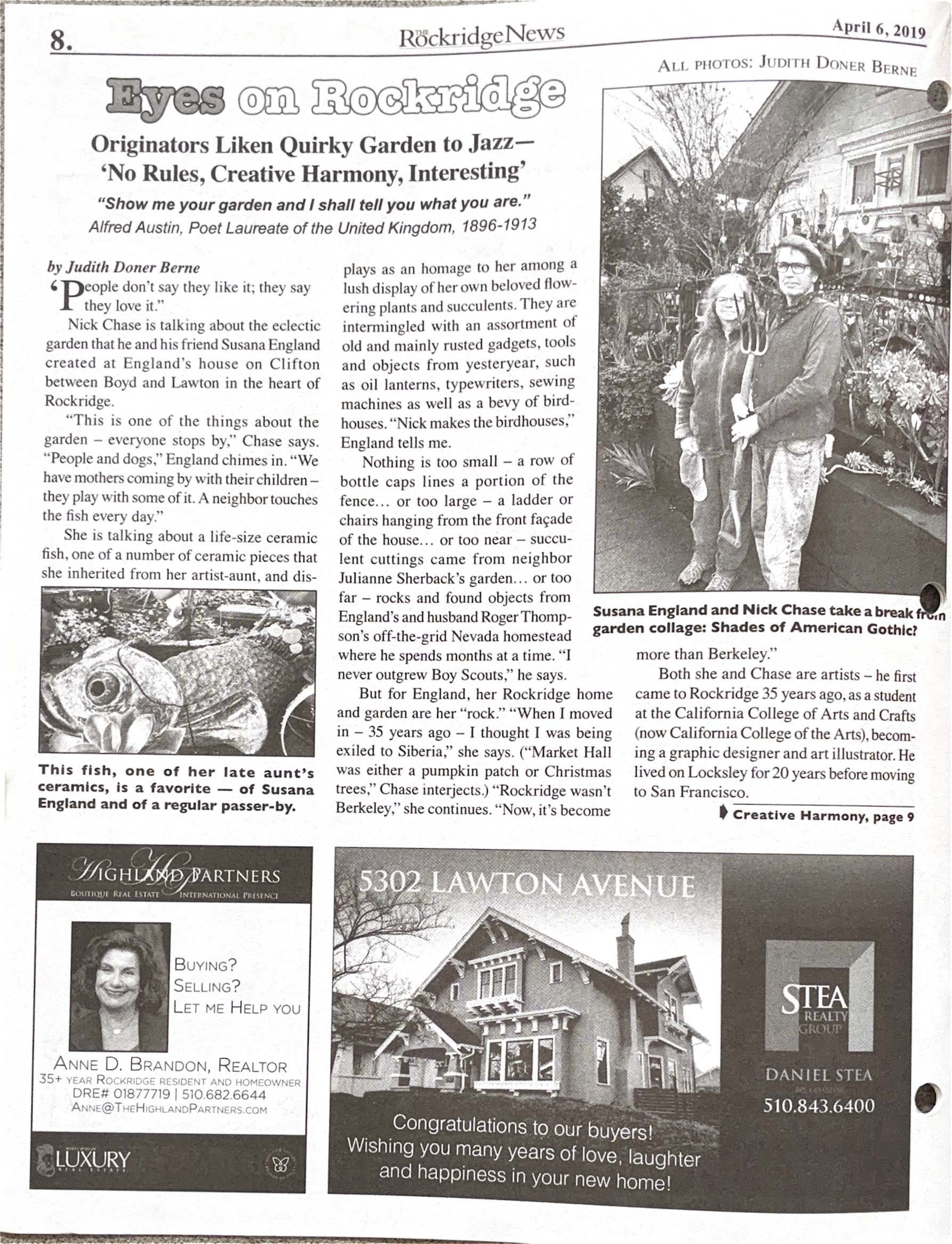 Click to zoom in The Rockridge News, April 2019, page 8