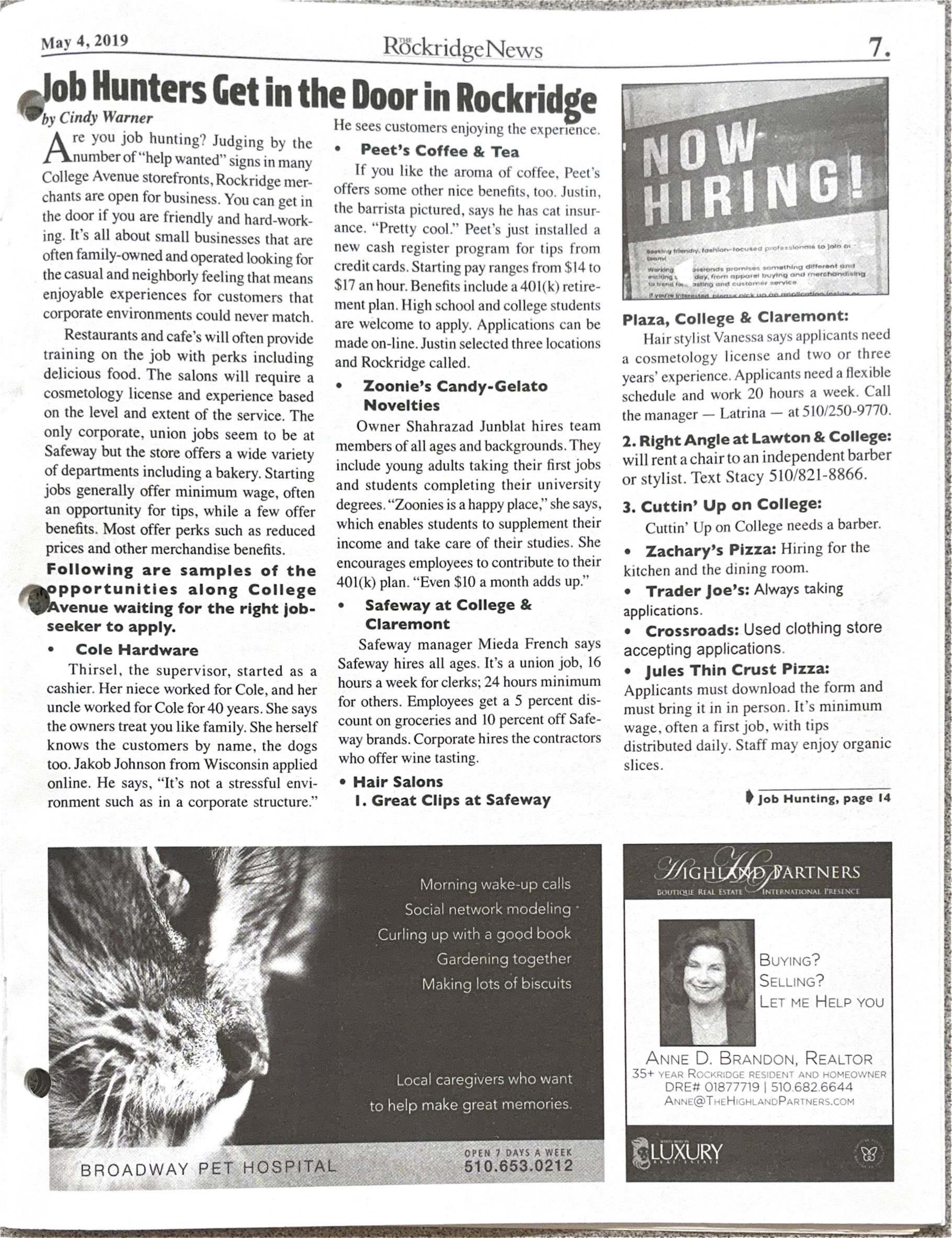 Click to zoom in The Rockridge News, May 2019, page 7