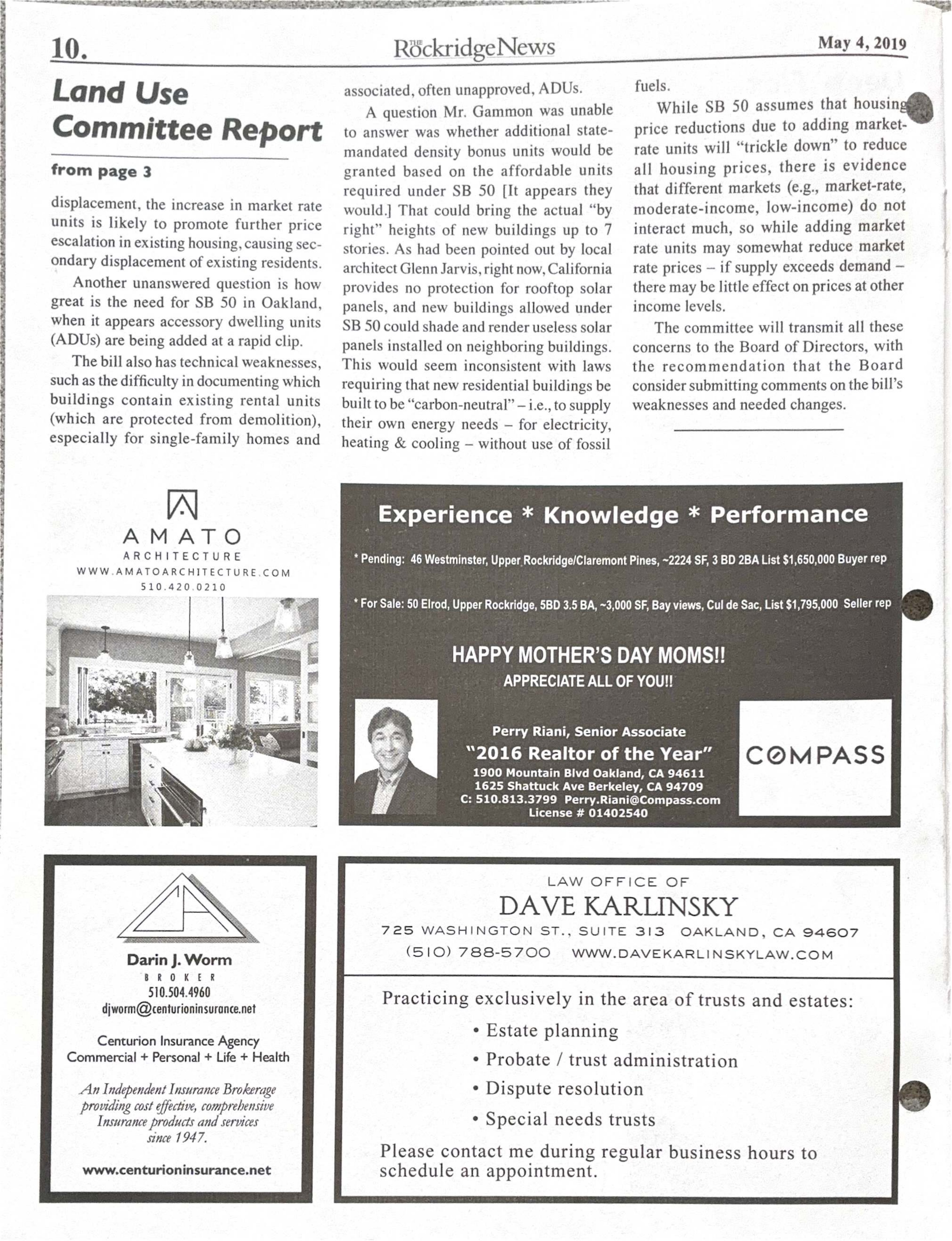 Click to zoom in The Rockridge News, May 2019, page 10