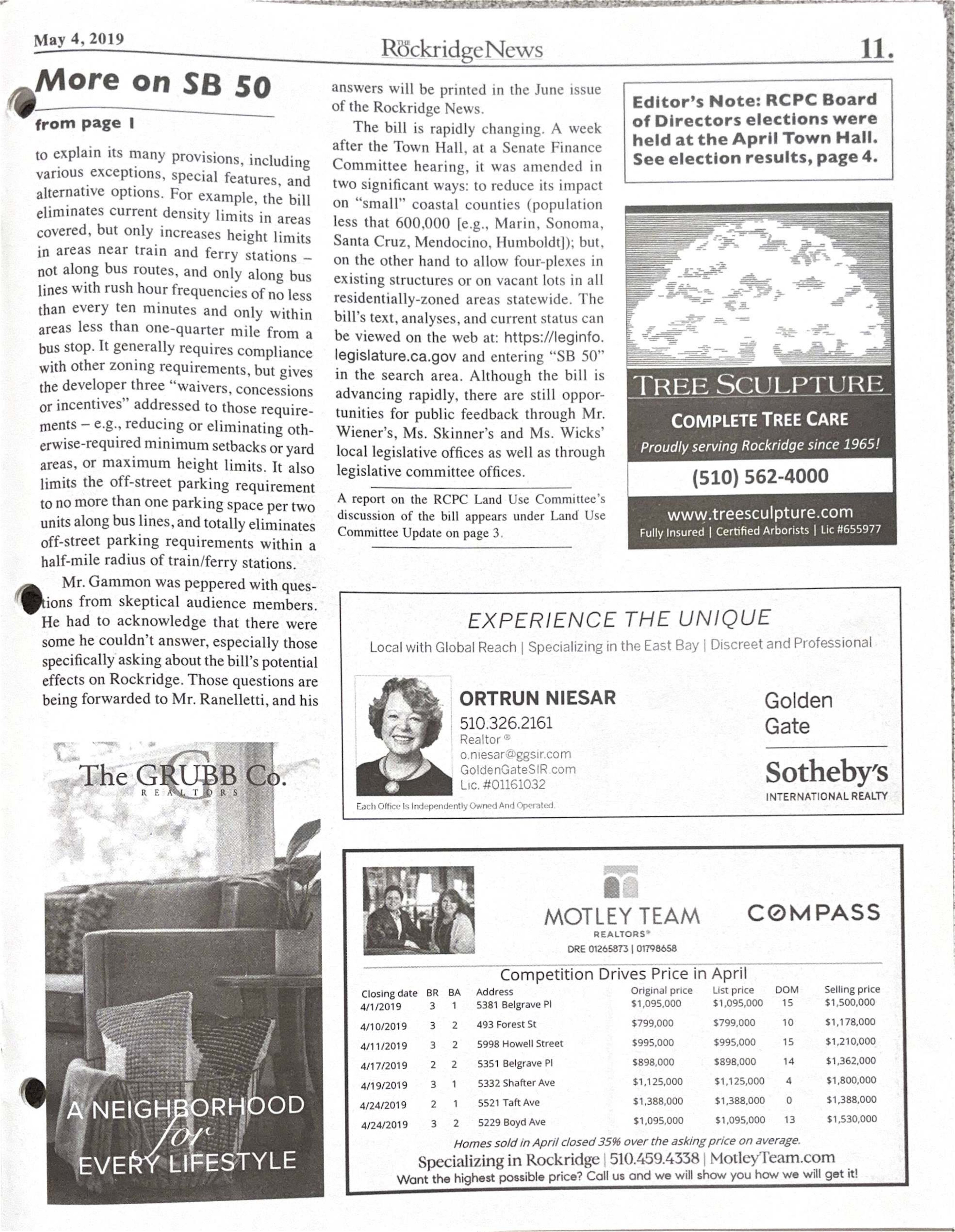 Click to zoom in The Rockridge News, May 2019, page 11