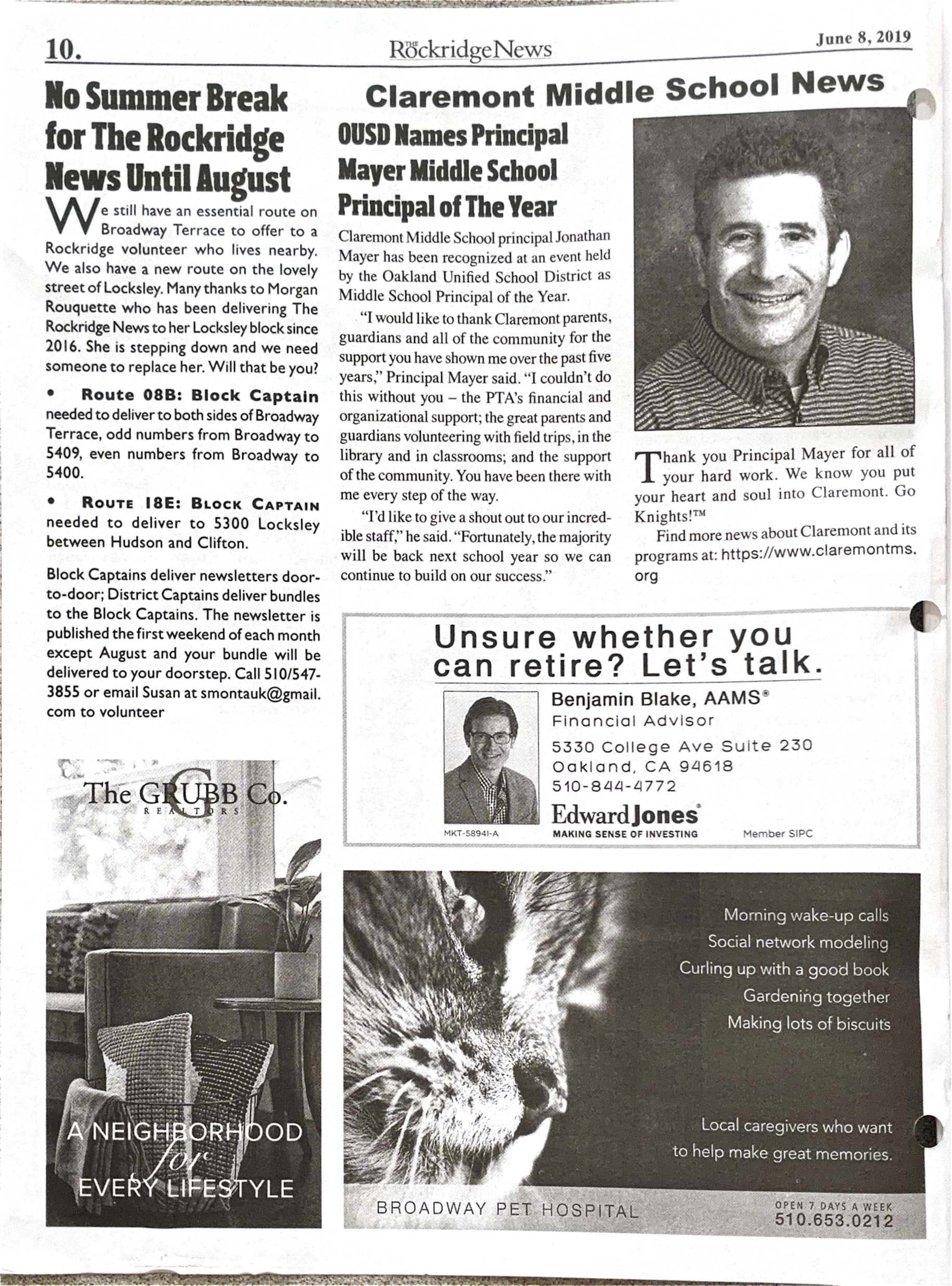 Click to zoom in The Rockridge News, June 2019, page 10