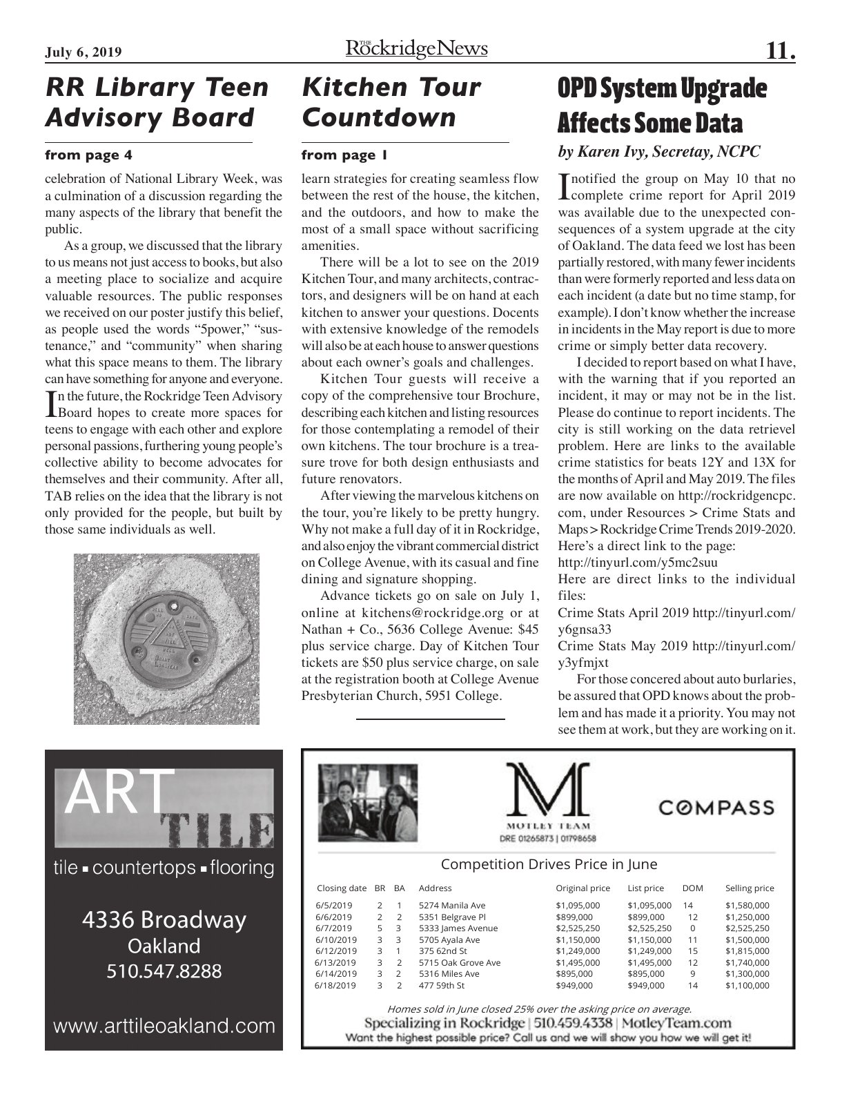 Click to zoom in The Rockridge News, July 2019, page 11