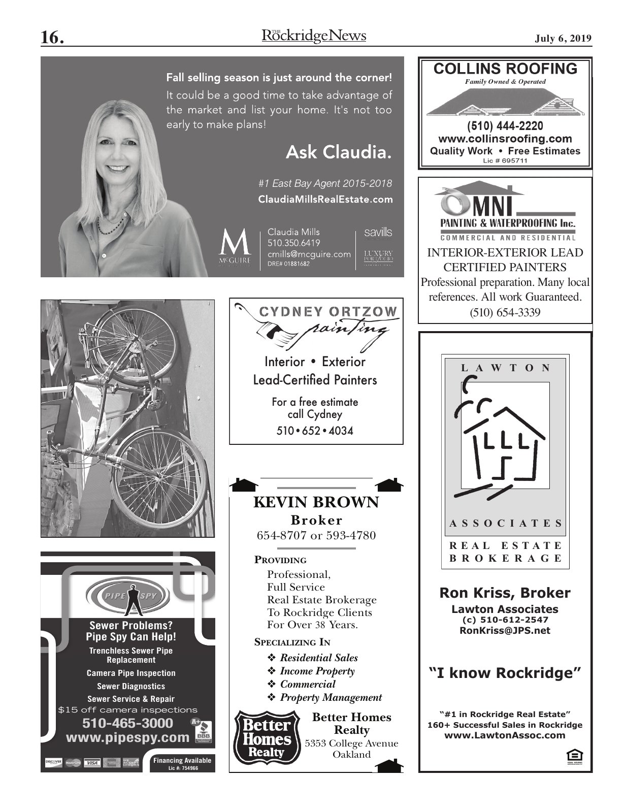 Click to zoom in The Rockridge News, July 2019, page 16
