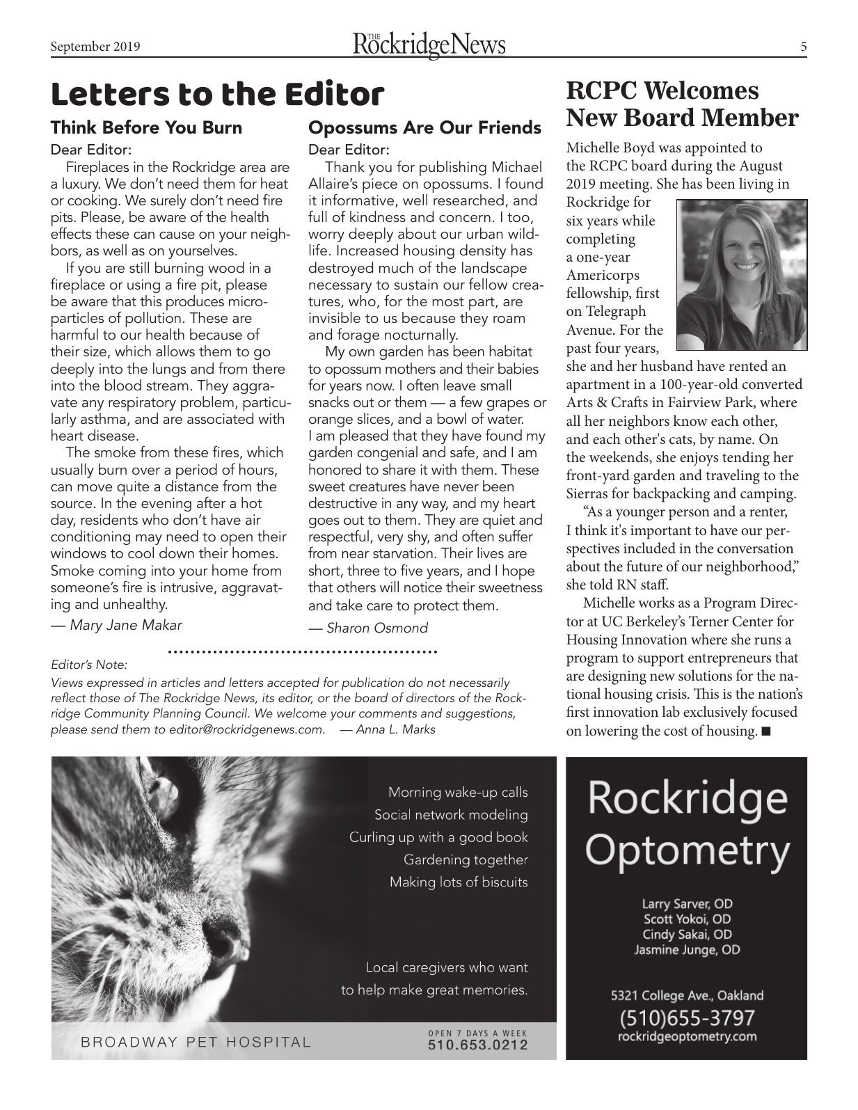 Click to zoom in The Rockridge News, September 2019, page 5