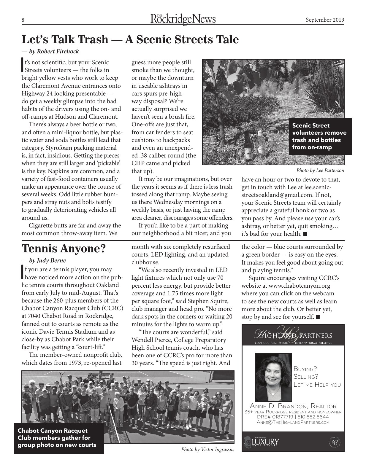 Click to zoom in The Rockridge News, September 2019, page 8