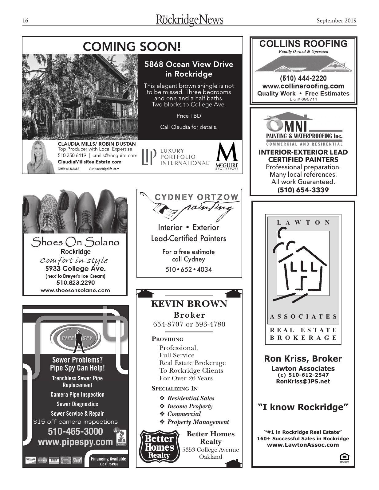 Click to zoom in The Rockridge News, September 2019, page 16