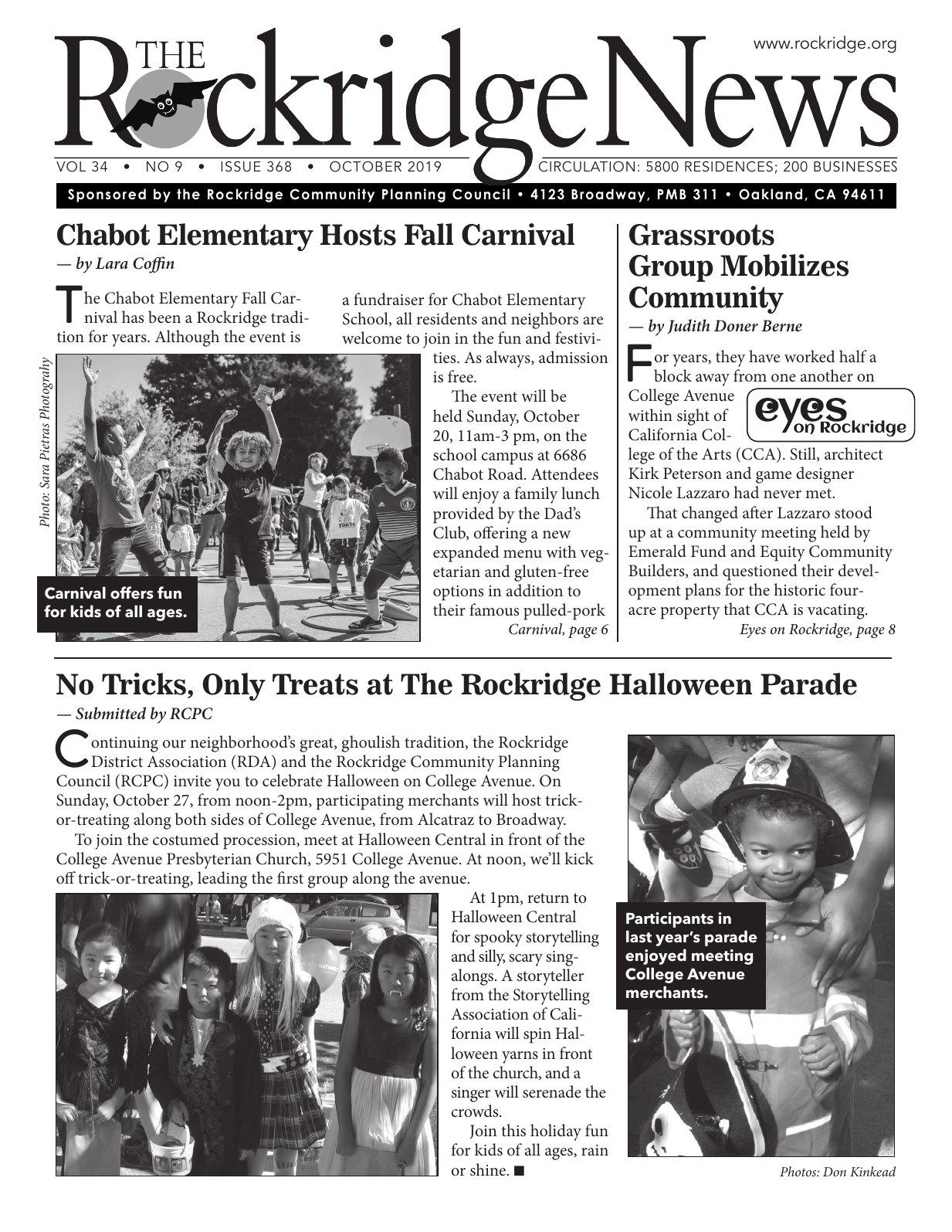 Click to zoom in The Rockridge News, October 2019, page 1
