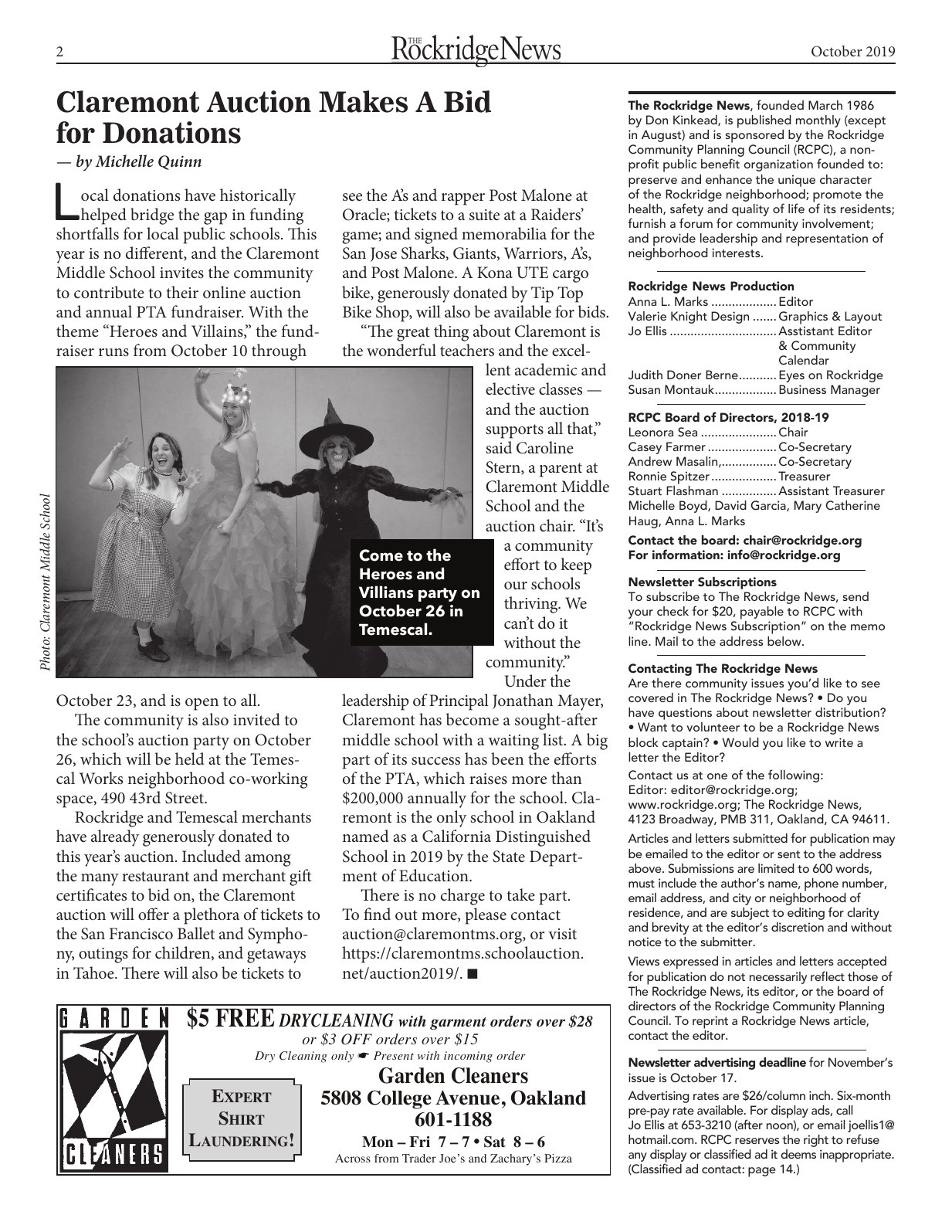 Click to zoom in The Rockridge News, October 2019, page 2