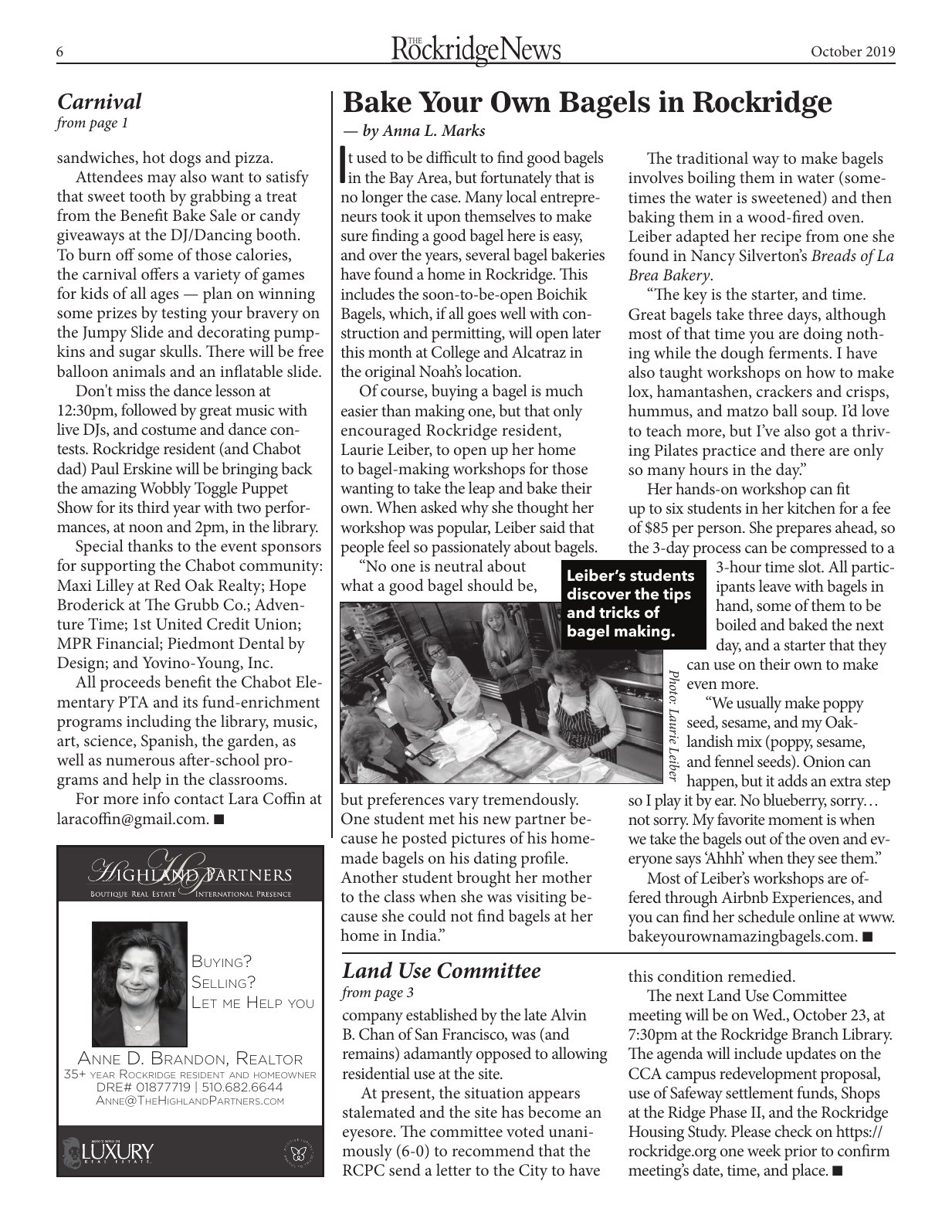 Click to zoom in The Rockridge News, October 2019, page 6