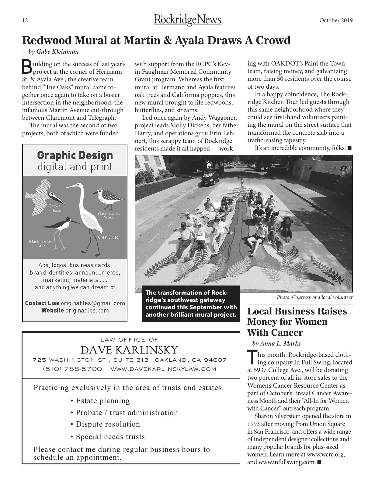 Click to zoom in The Rockridge News, October 2019, page 12
