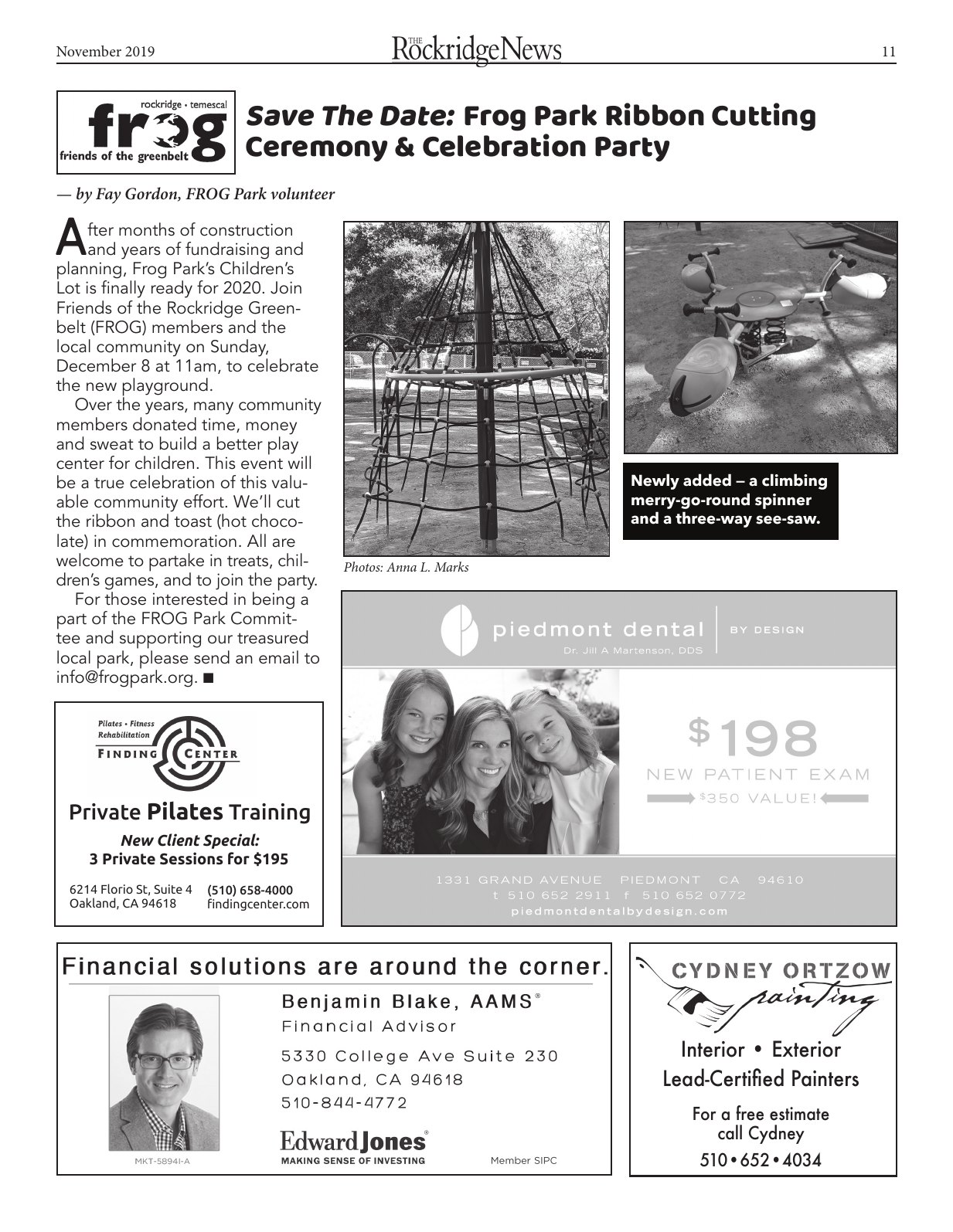 Click to zoom in The Rockridge News, November 2019, page 11