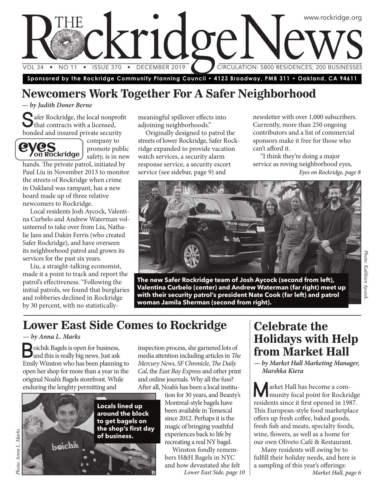 Click to zoom in The Rockridge News, December 2019, page 1