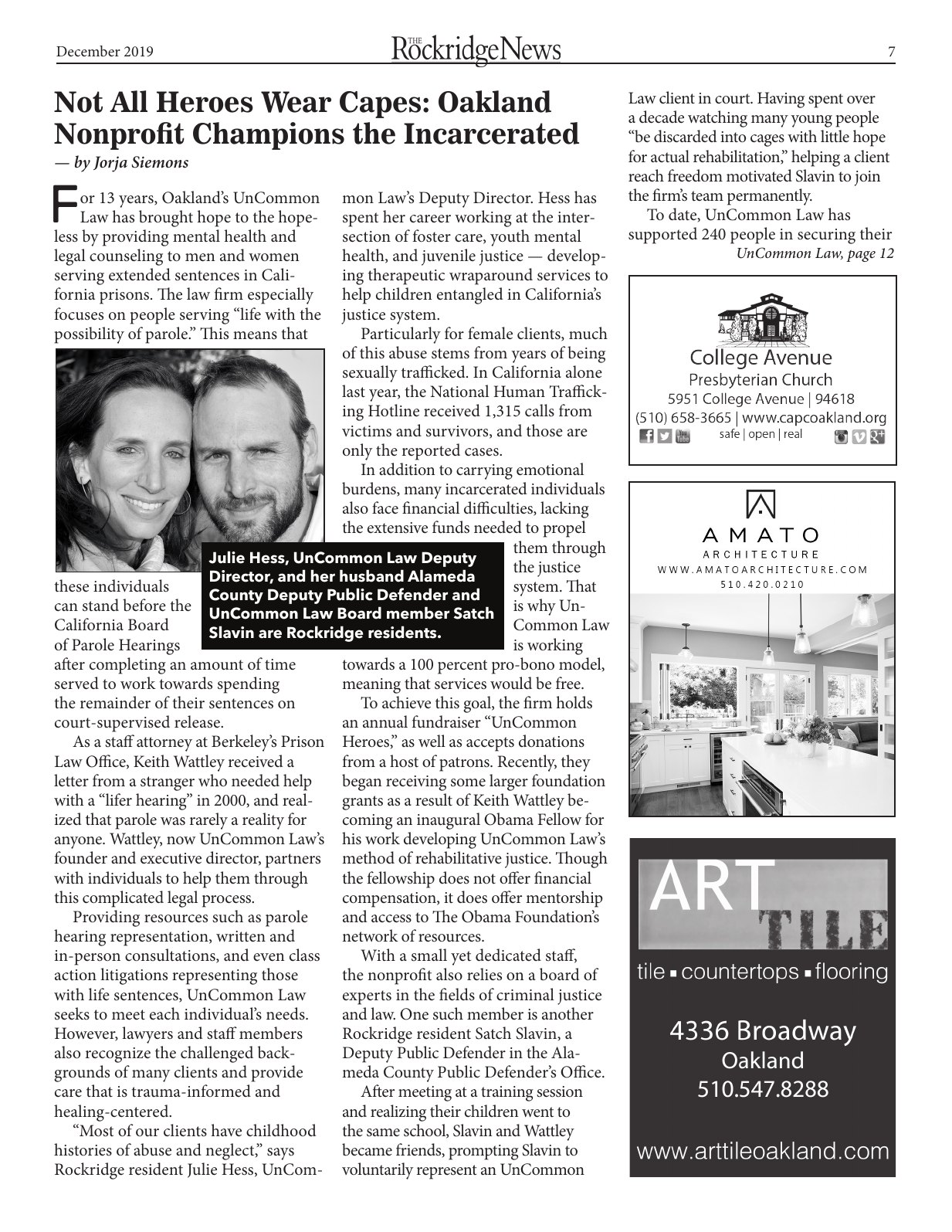 Click to zoom in The Rockridge News, December 2019, page 7