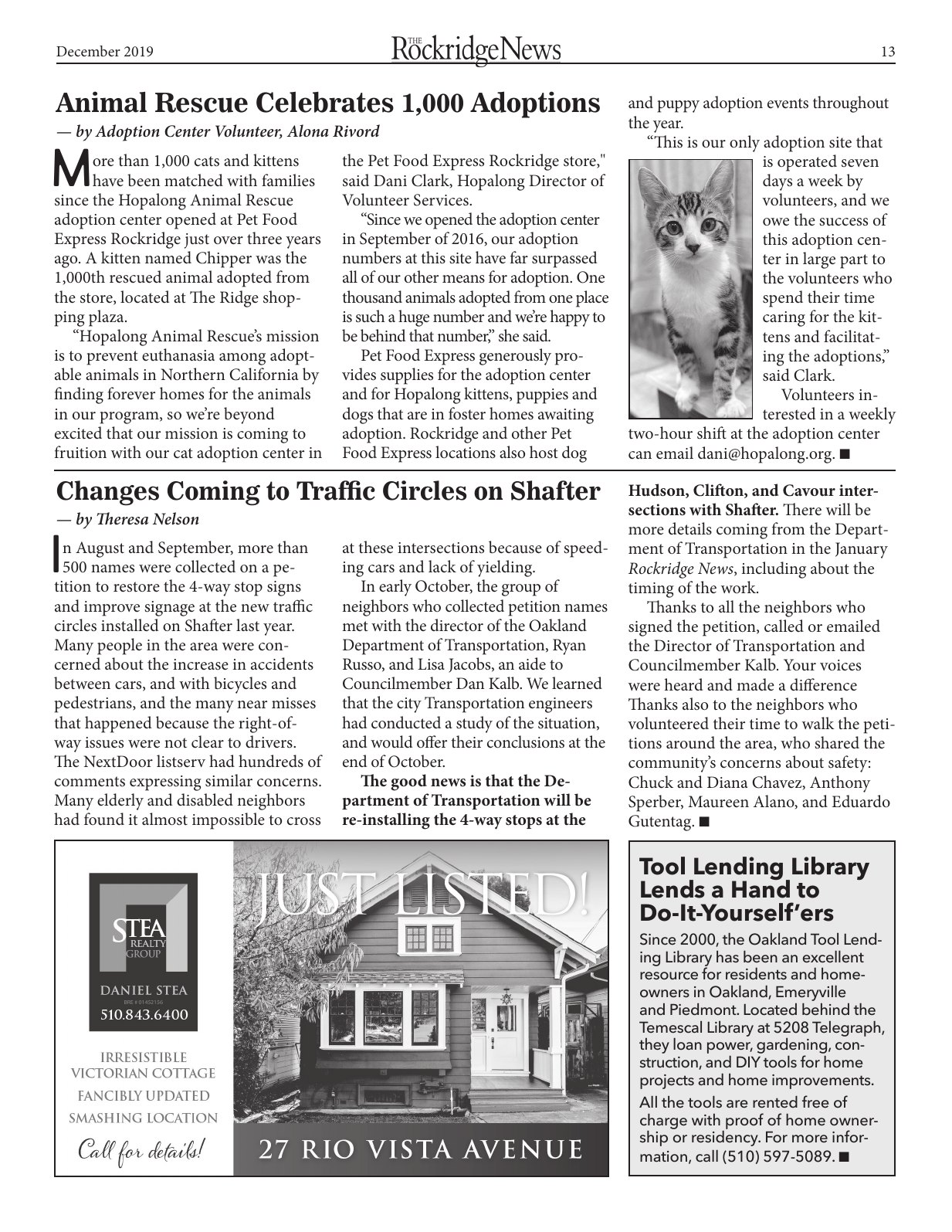 Click to zoom in The Rockridge News, December 2019, page 13