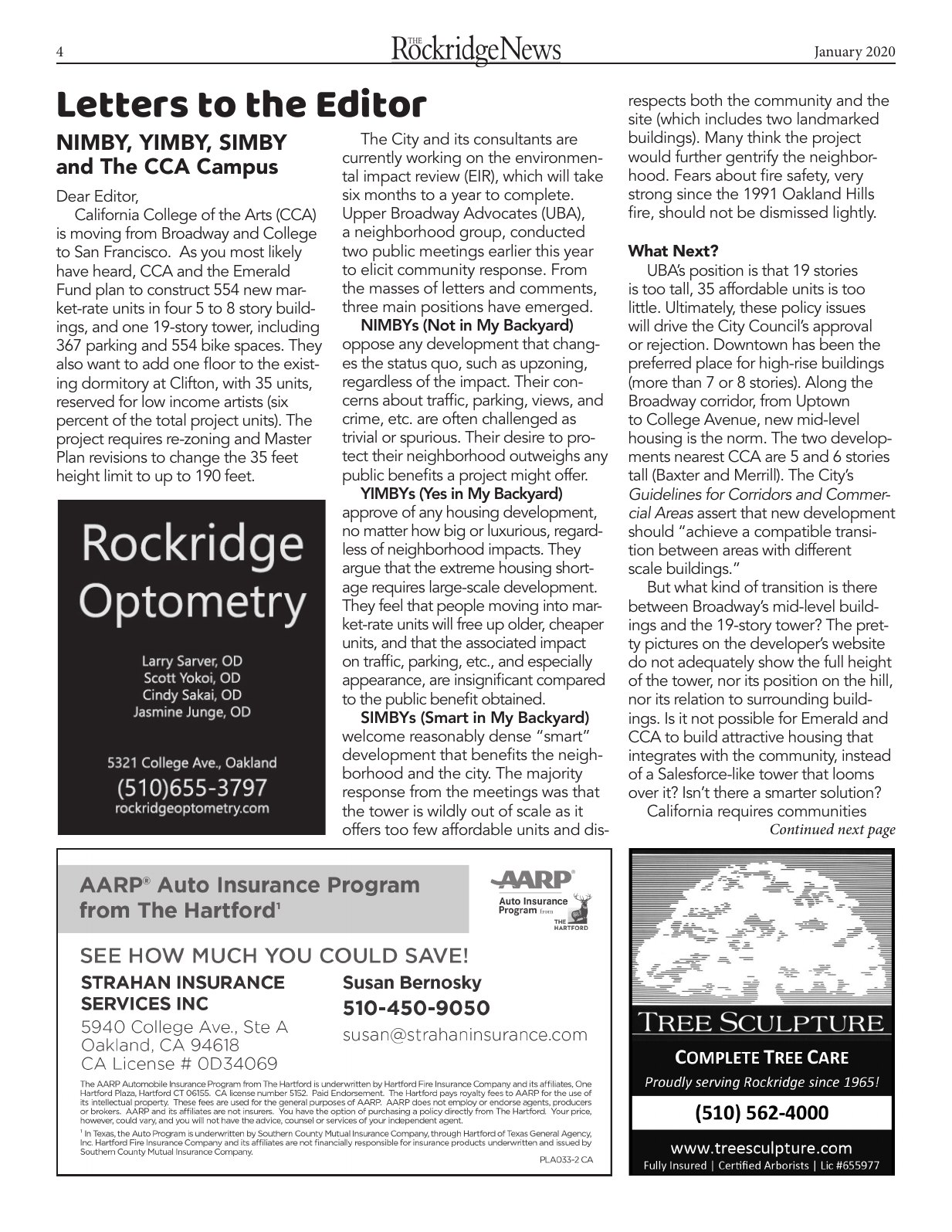 Click to zoom in The Rockridge News, January 2020, page 4