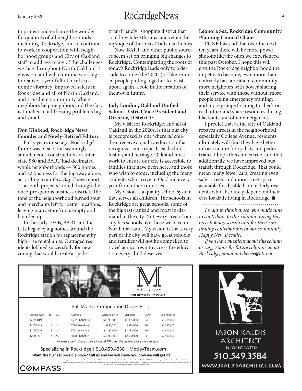 Click to zoom in The Rockridge News, January 2020, page 9