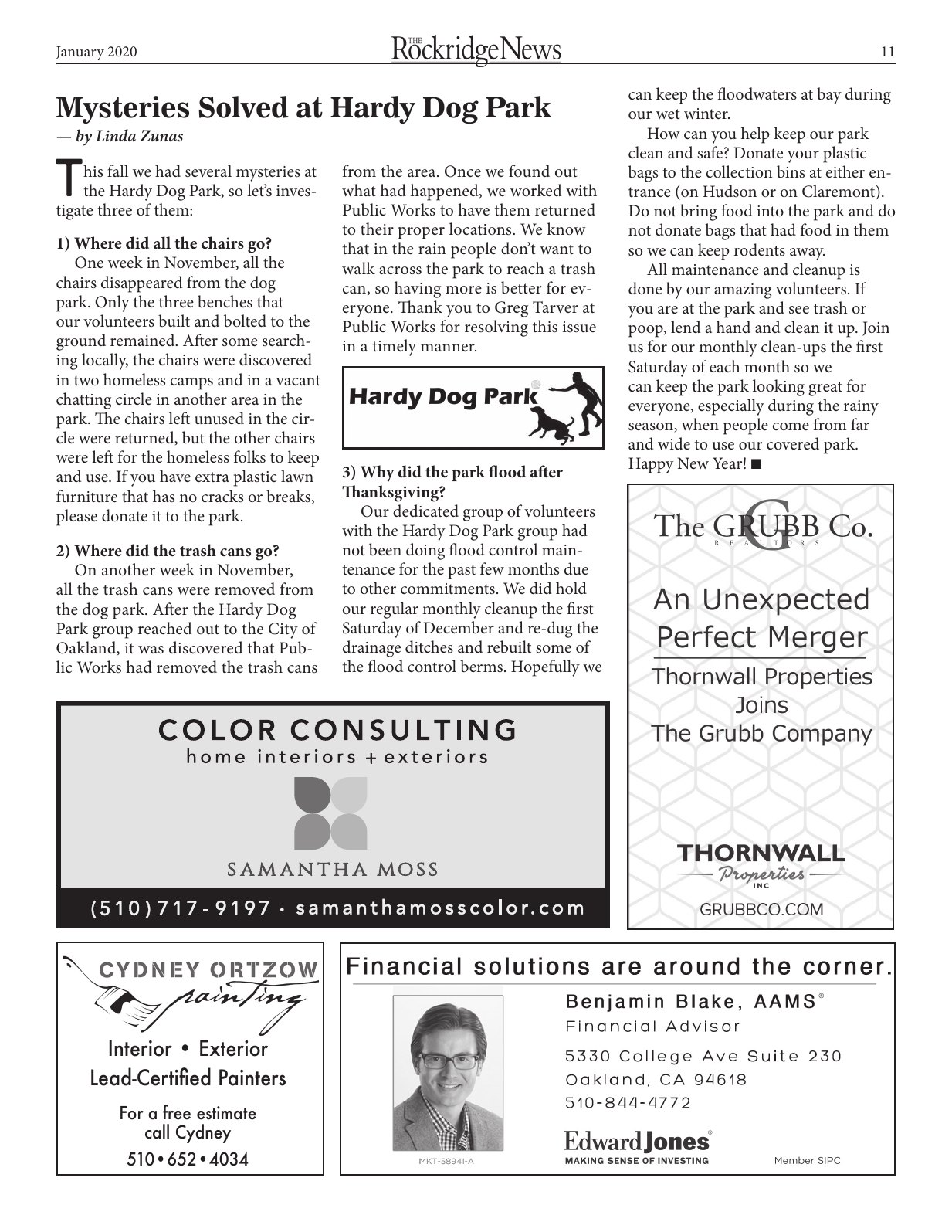 The Rockridge News, January 2020, page 11