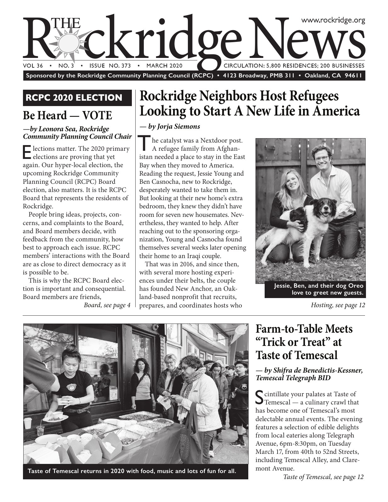 Click to zoom in The Rockridge News, March 2020, page 1