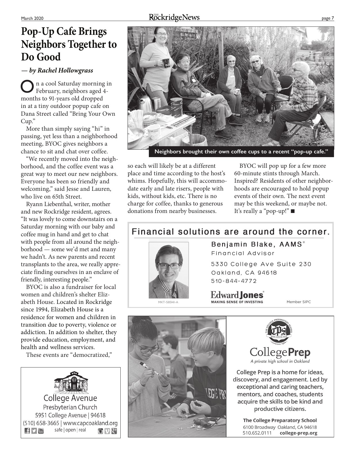 Click to zoom in The Rockridge News, March 2020, page 7