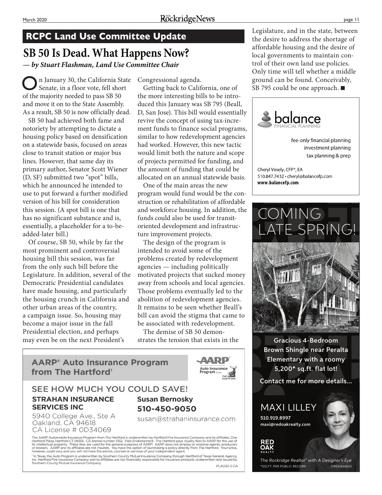 Click to zoom in The Rockridge News, March 2020, page 11